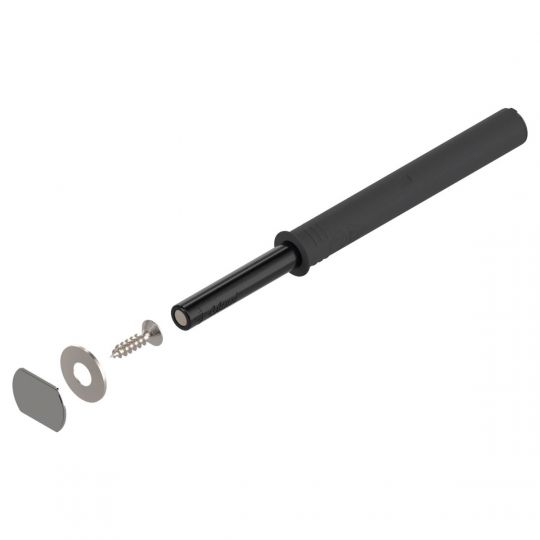 Tip-On For Doors - Extended Version - Adjustable Inc Plate - Carbon Black