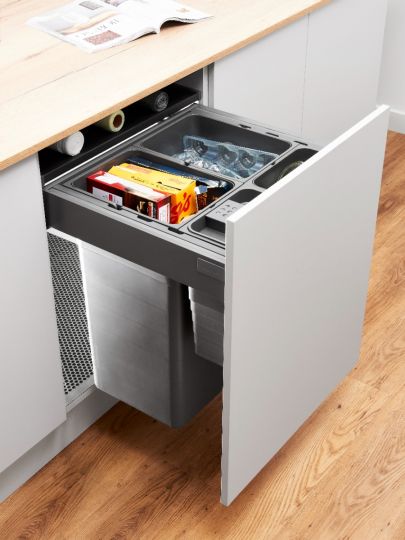 ECO-Bin W600mm Cabinet inc 2x 32L, 2 x 8L & Drawer Suround