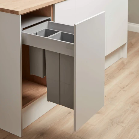 Pullboy Z Integrated Recycling Bin 400mm Door - 37L - 1 x 29L & 1 x 8L