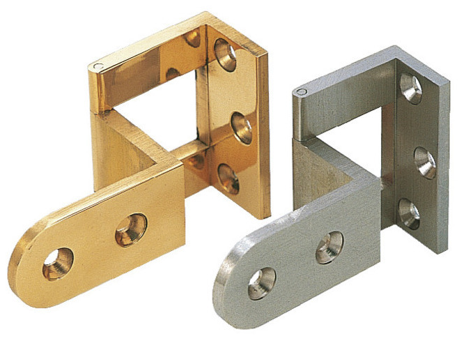 Brass Overlay Door Angle hinge for door thickness 20mm - Polished Brass