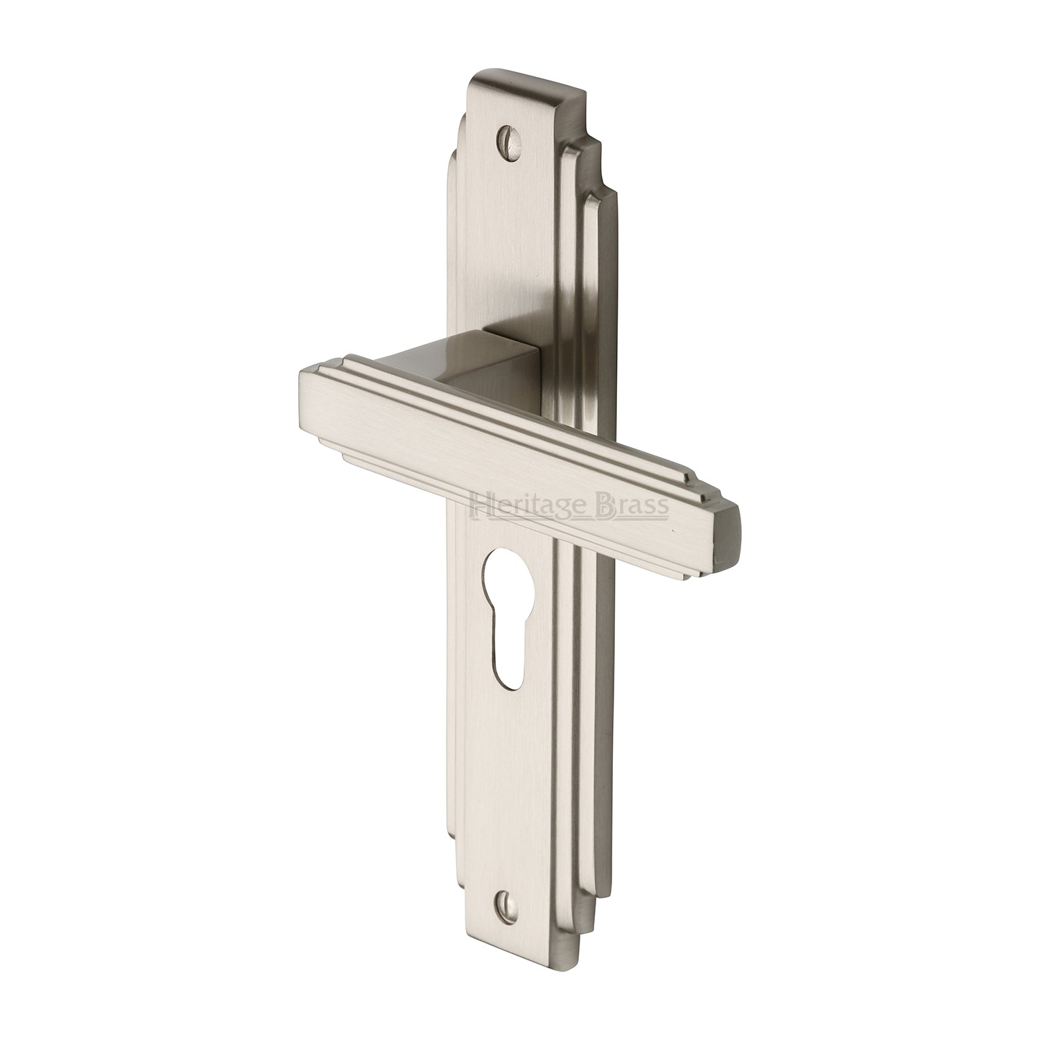 Heritage Brass Door Handle Euro Profile Astoria Design