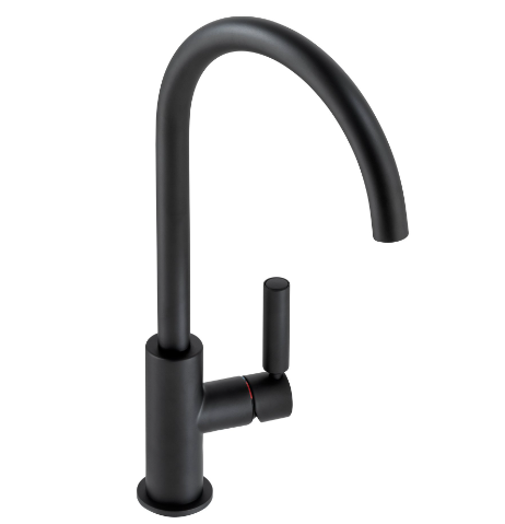 P-Abode Globe Black Single Lever Kitchen Sink Tap
