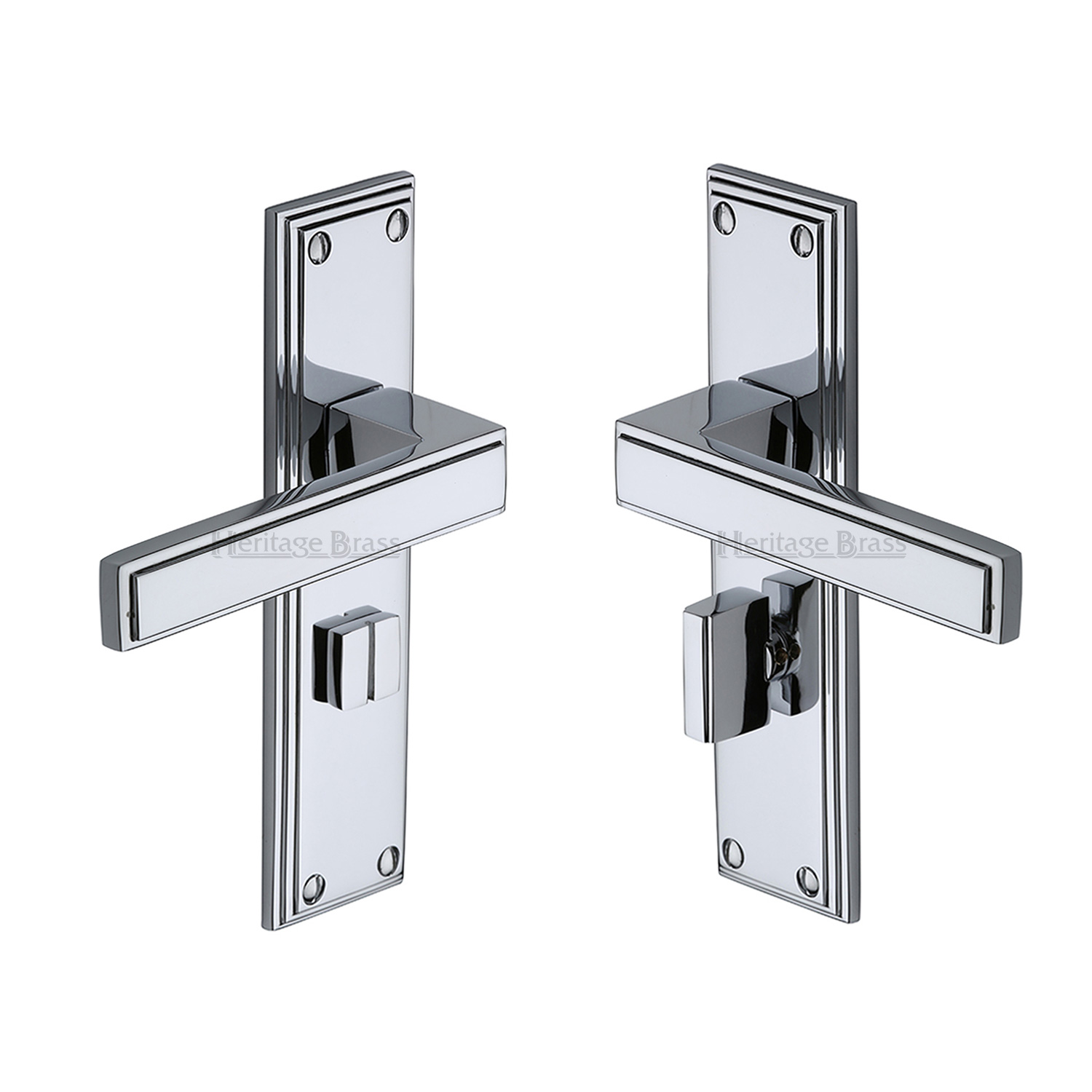 Heritage Brass Door Handle for Bathroom Atlantis Design