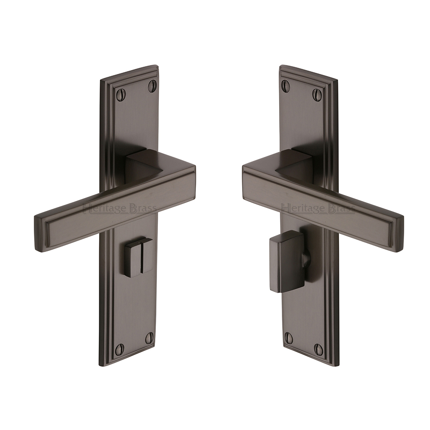 Heritage Brass Door Handle for Bathroom Atlantis Design