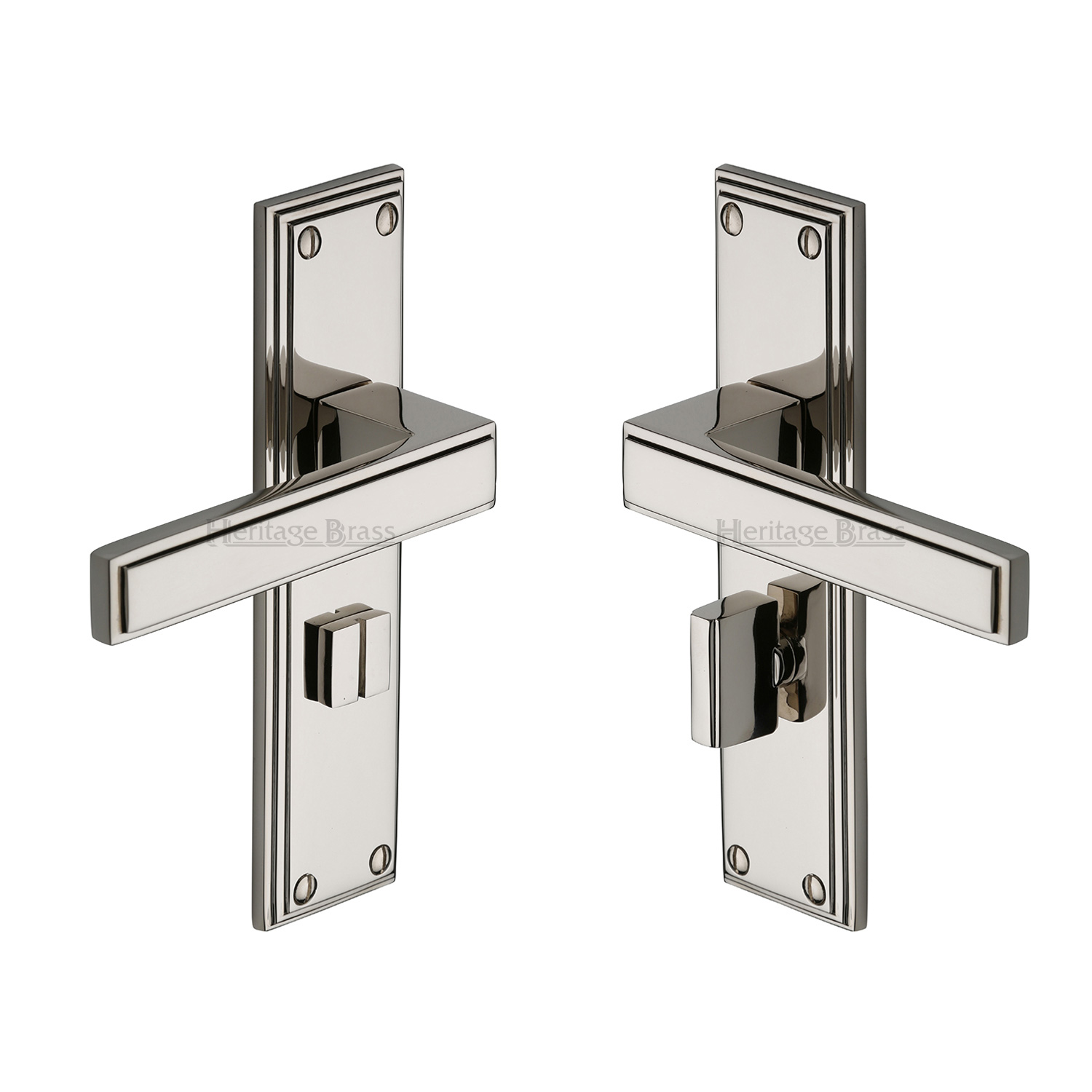 Heritage Brass Door Handle for Bathroom Atlantis Design