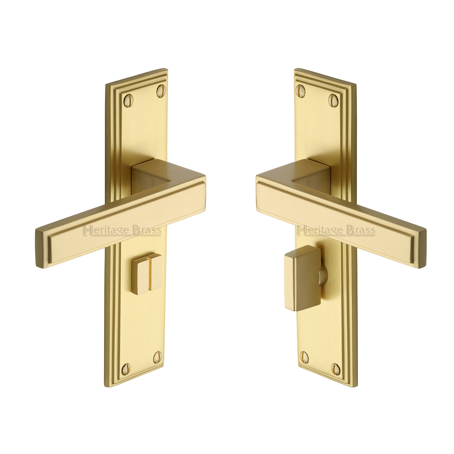 Heritage Brass Door Handle for Bathroom Atlantis Design