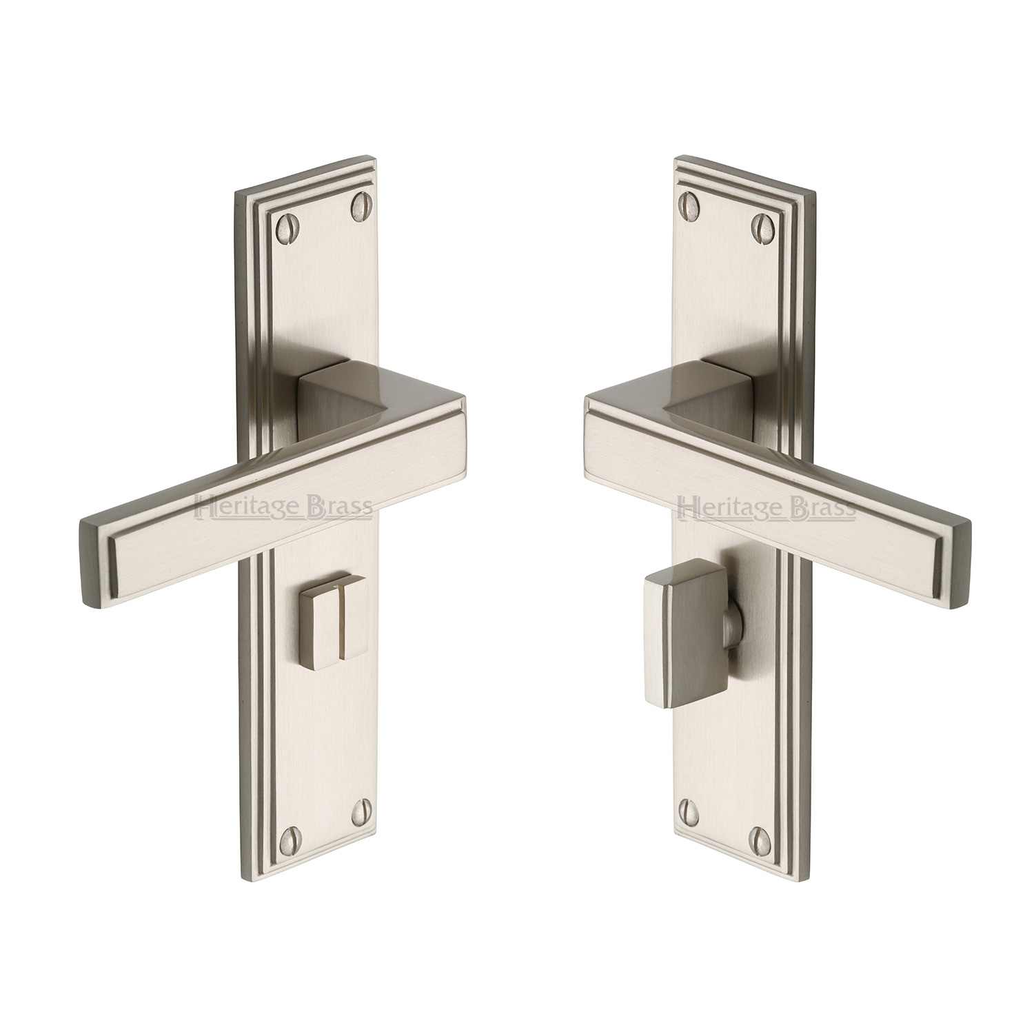 Heritage Brass Door Handle for Bathroom Atlantis Design