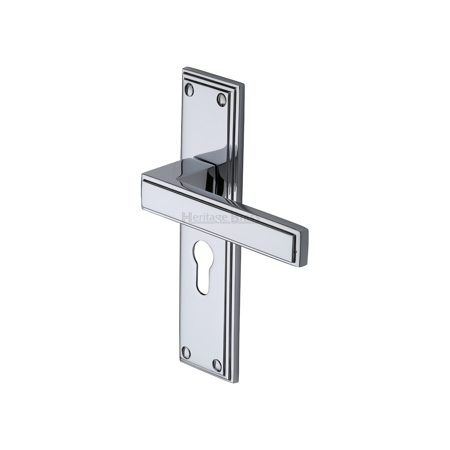 Heritage Brass Door Handle Euro Profile Atlantis Design