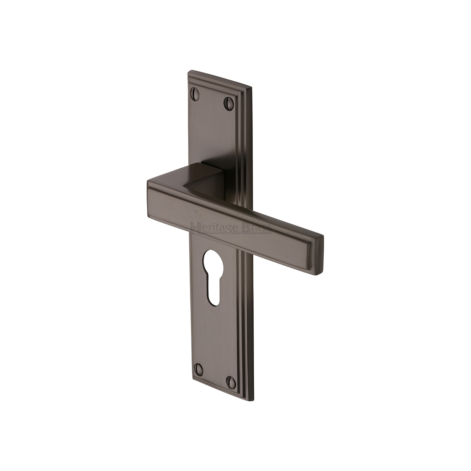 Heritage Brass Door Handle Euro Profile Atlantis Design