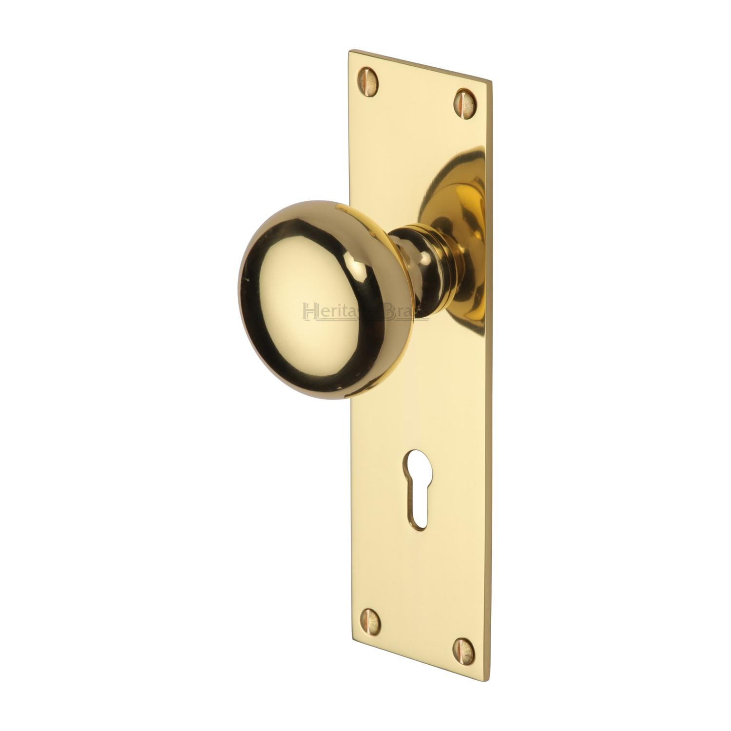 Heritage Brass Mortice Knob on Lock Plate Balmoral Design
