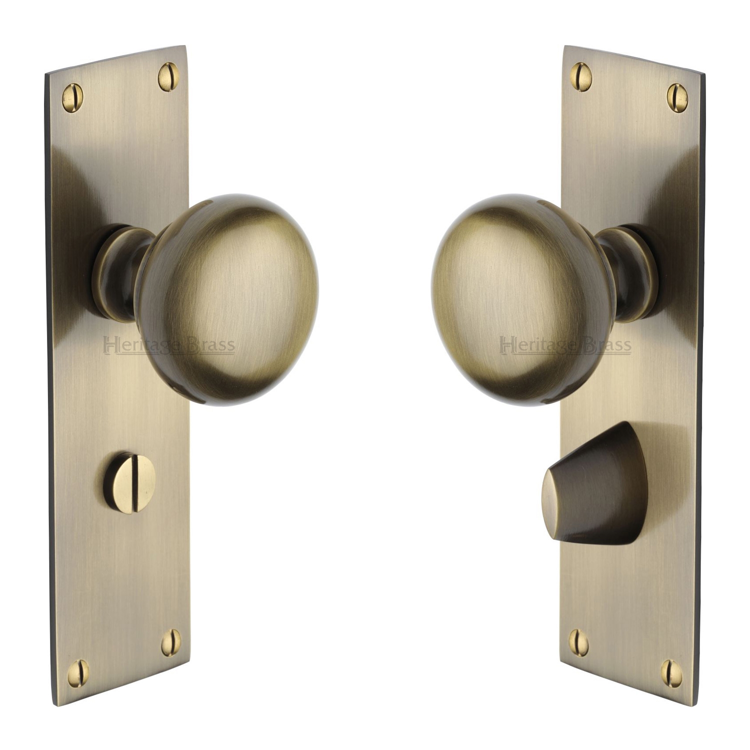 Heritage Brass Mortice Knob on Bathroom Plate Balmoral Design
