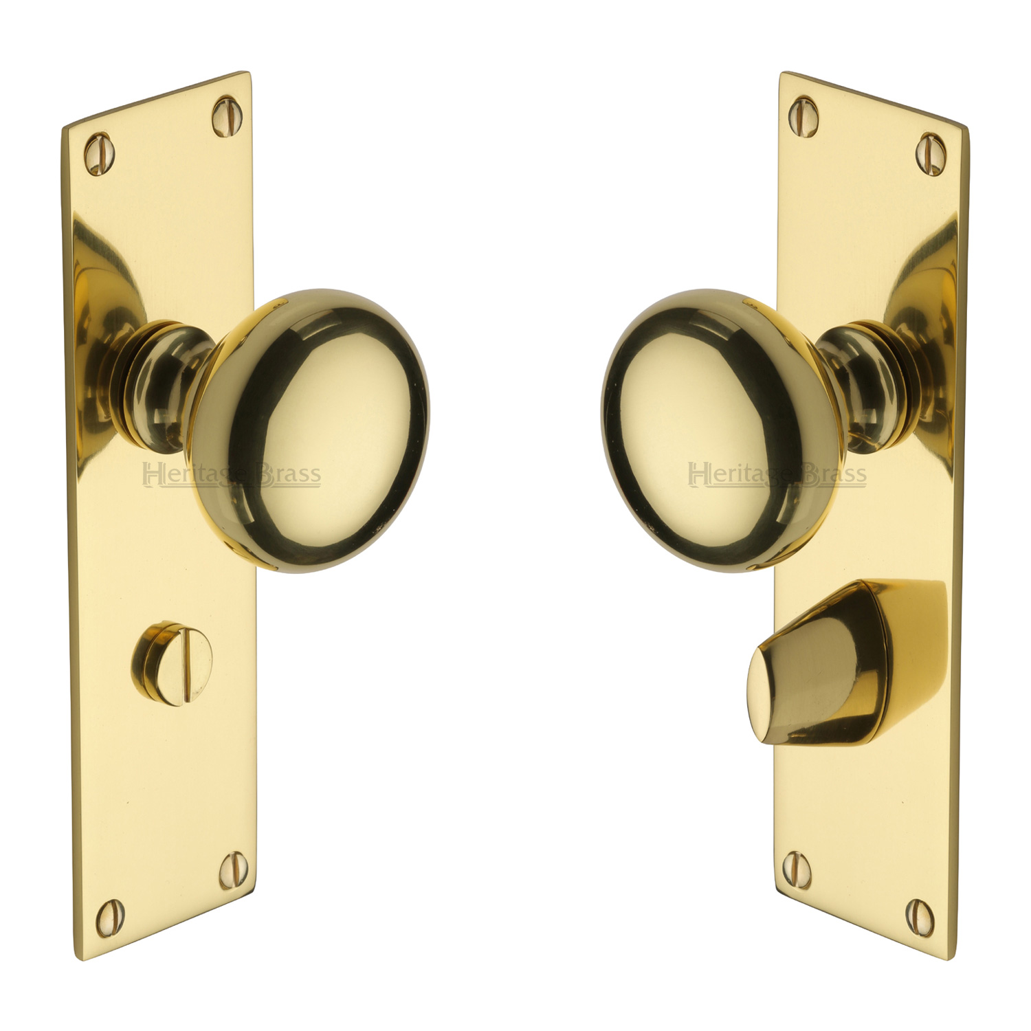 Heritage Brass Mortice Knob on Bathroom Plate Balmoral Design