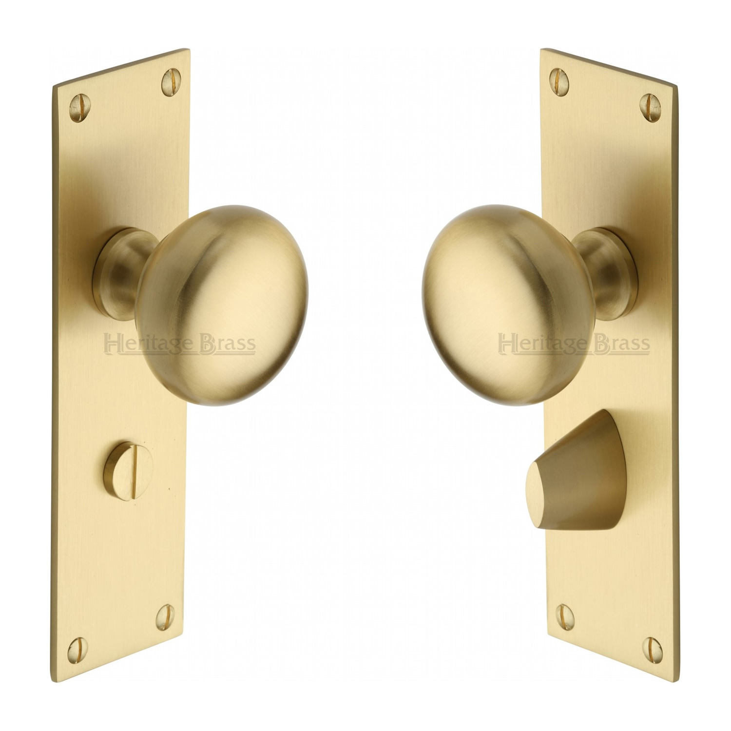 Heritage Brass Mortice Knob on Bathroom Plate Balmoral Design
