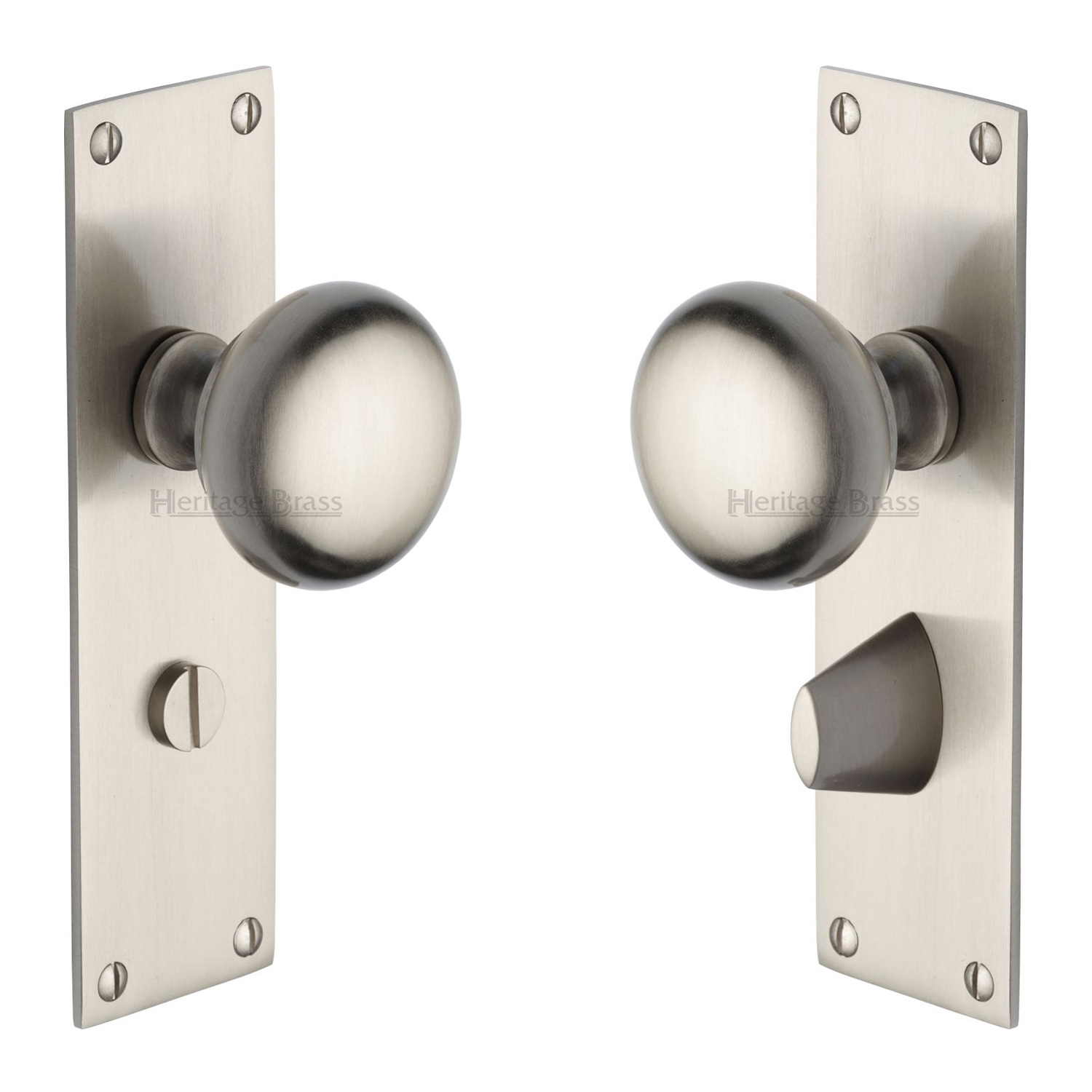 Heritage Brass Mortice Knob on Bathroom Plate Balmoral Design
