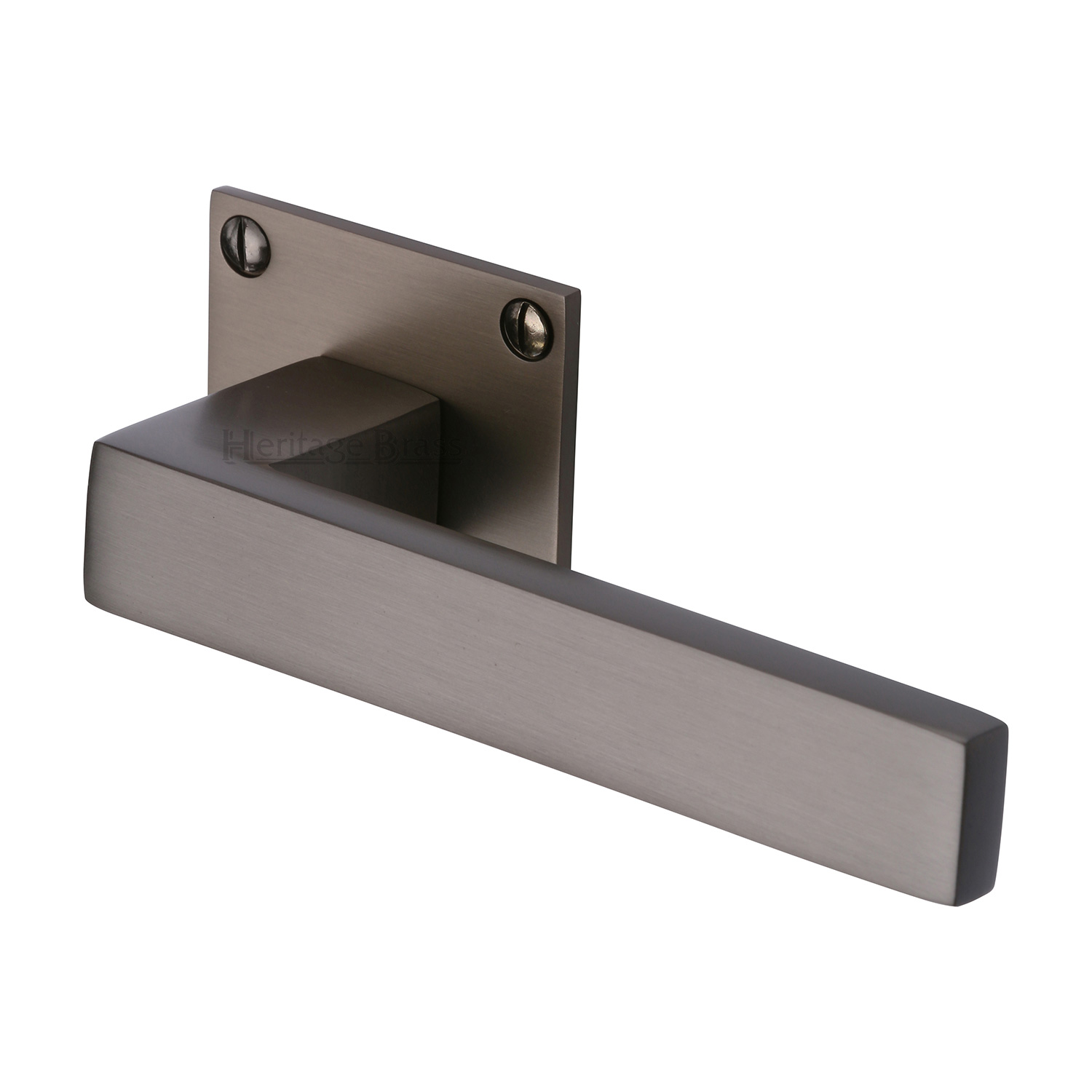 Heritage Brass Door Handle Lever Latch on Square Rose Delta BH Design