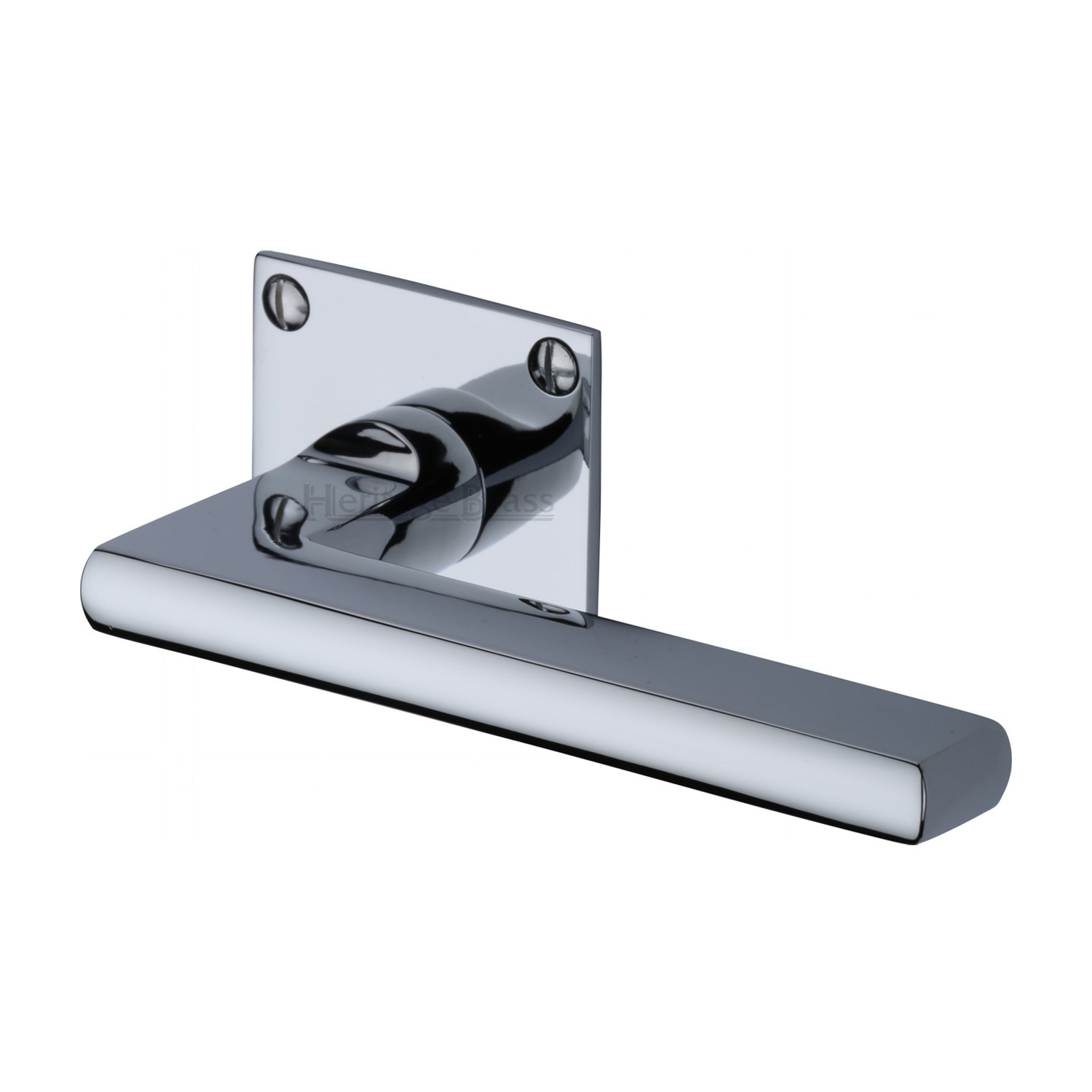 Heritage Brass Door Handle Lever Latch on Square Rose Trident Design