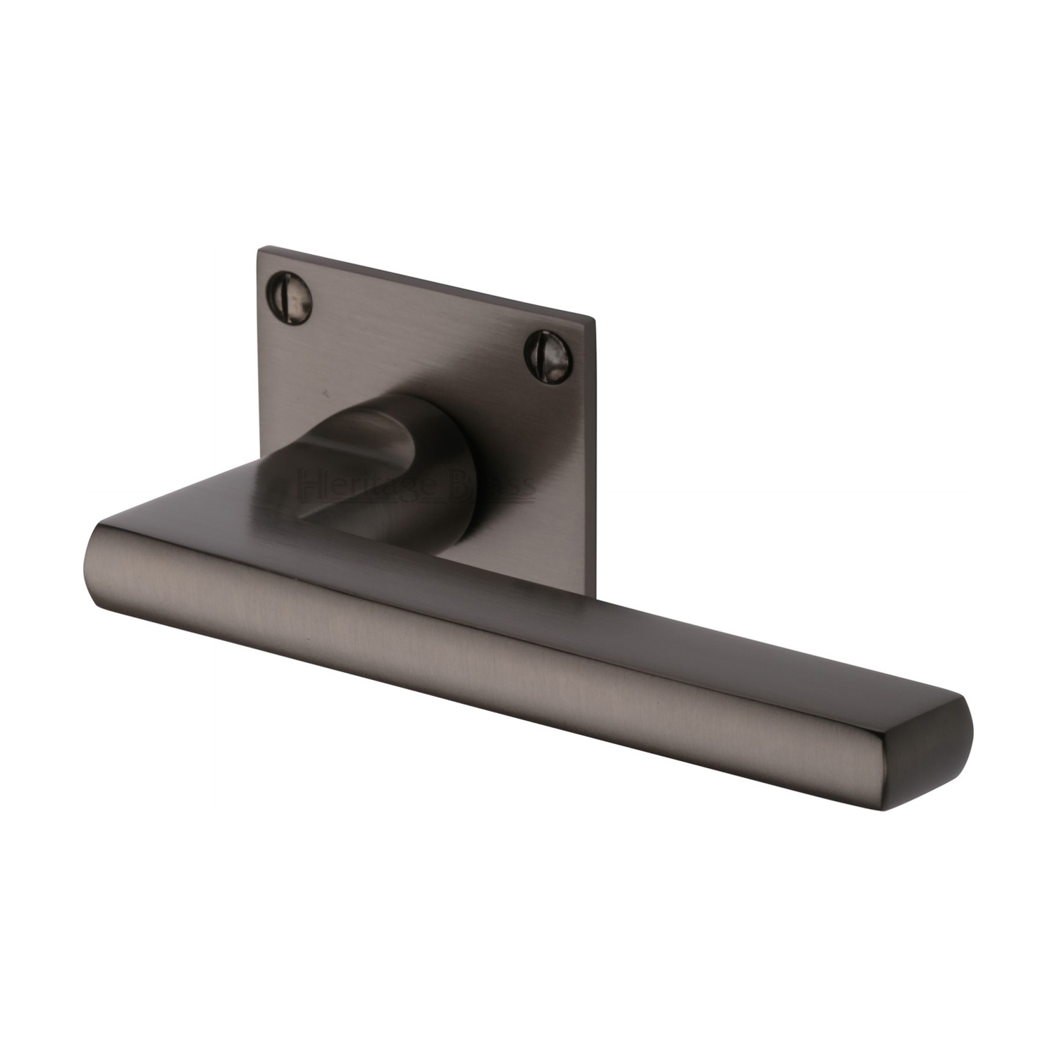 Heritage Brass Door Handle Lever Latch on Square Rose Trident Design