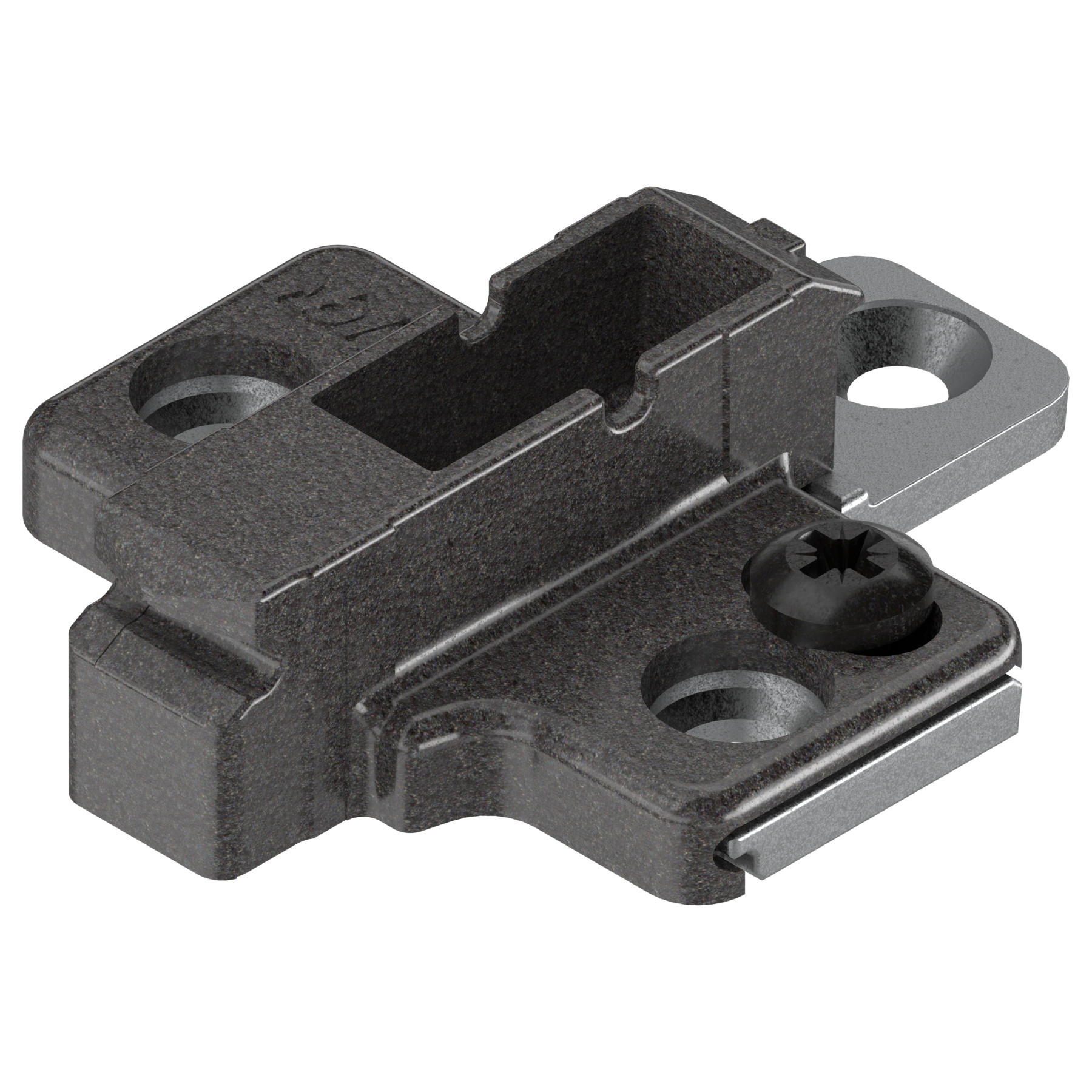 Clip Top Cruciform Height Adjustable Mounting Plate - 6mm - Onyx Black - Austrian