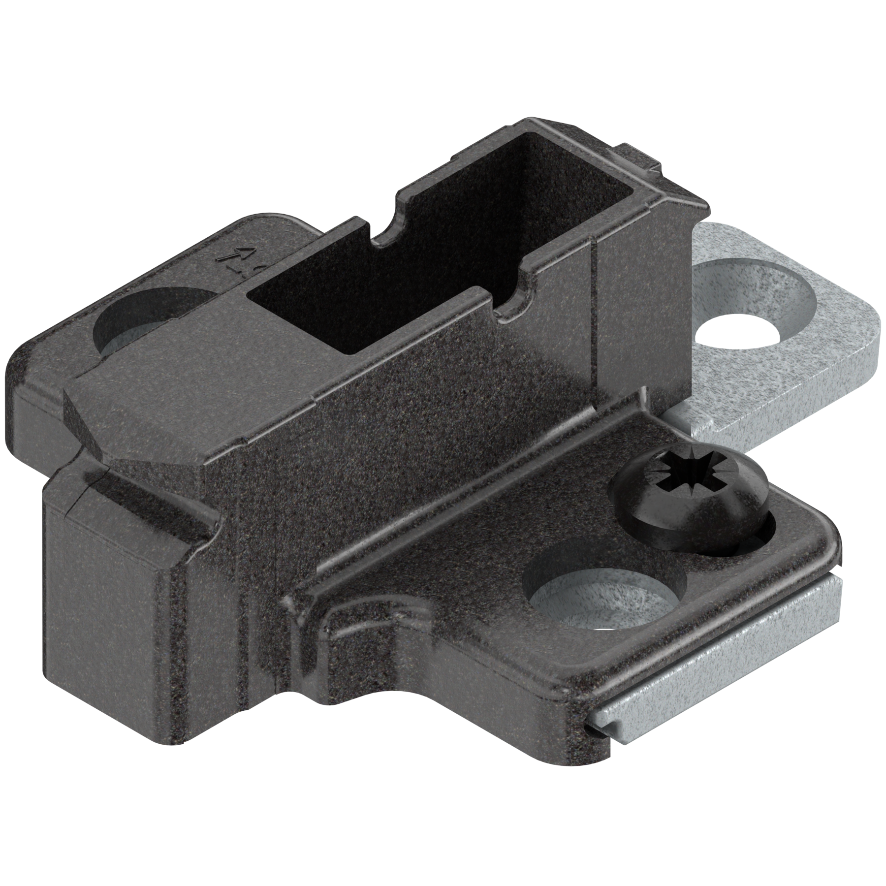 Blum Clip Top Mounting Plate - Cruciform Die Cast - Onyx Black
