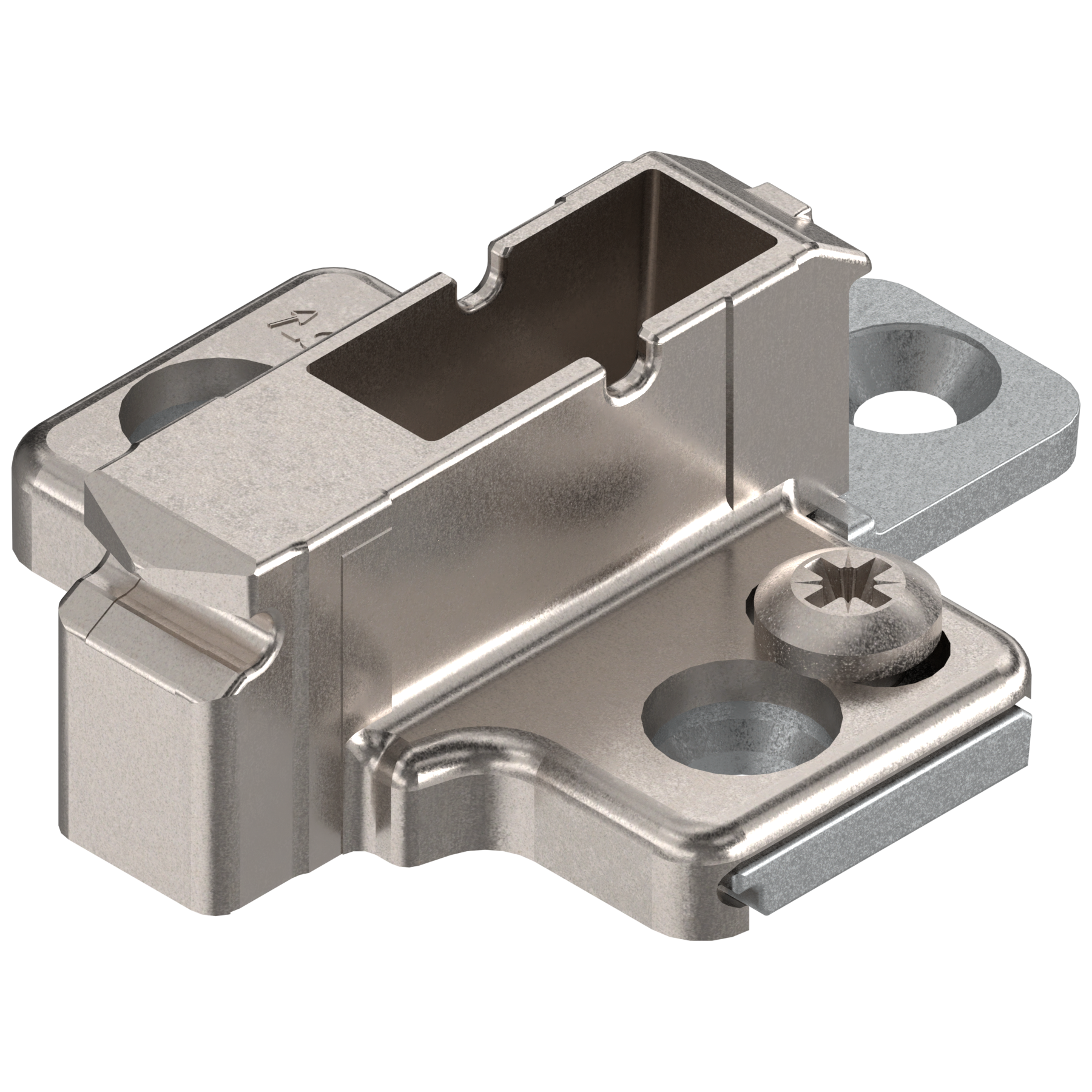 Blum Clip Top Mounting Plate - Cruciform Die Cast - Nickel