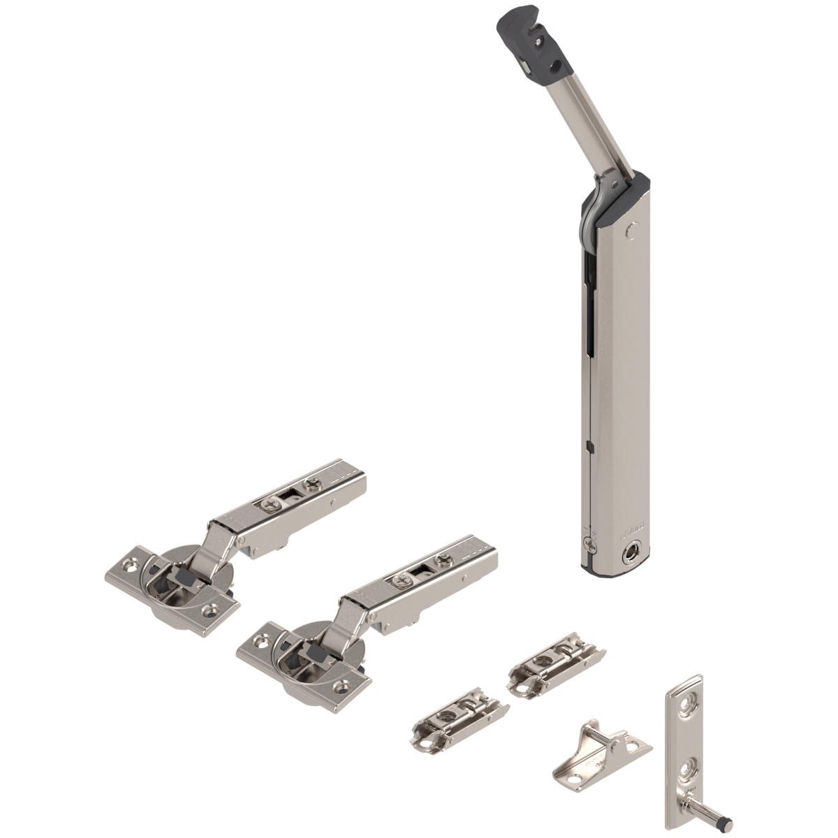 Blum Aventos HK-XS Tip-On Lift Mechanism Complete Set c/w Tip-on Piston & Adapter Plates