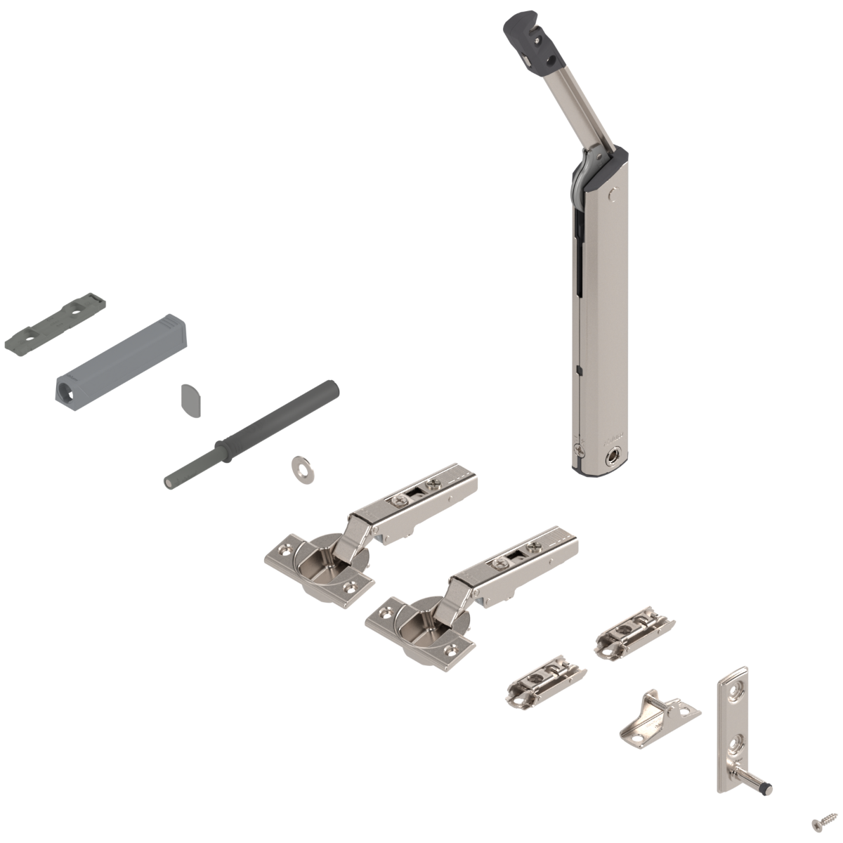 Blum Aventos HK-XS Tip-On Lift Mechanism Complete Set c/w Tip-on Piston & Adapter Plates