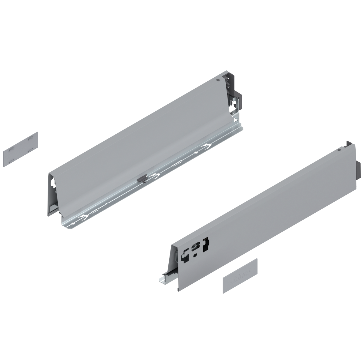 Blum Tandembox Intivo/Anataro Drawer Side - 'M' Height 400mm NL - RAL 9006 Grey - Left & Right