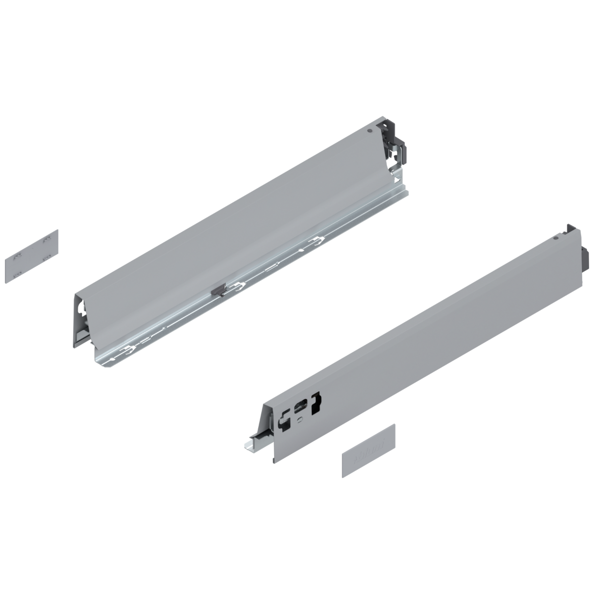 Blum Tandembox Antaro Drawer Side - 'N' Height 450mm NL - RAL 9006 Grey - Left & Right