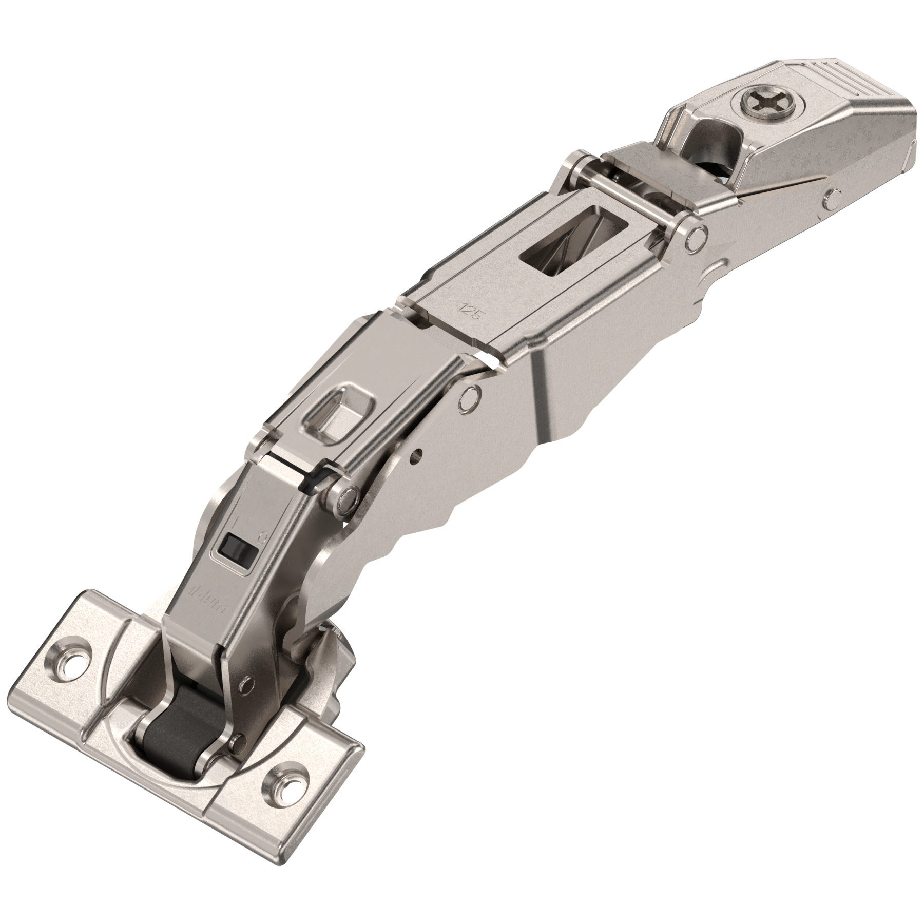 Blum Clip Top Hinge inc Blumotion - 125° - Nil Protrusion - Screw-on Boss - Overlay - Sprung - Nickel Plate