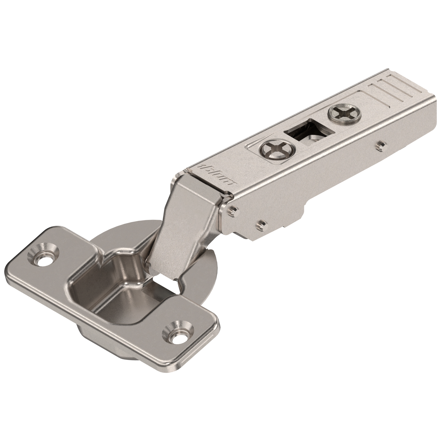 Blum Clip Top Hinge - 107° - Screw-on Boss - Overlay - Sprung - Nickel Plate