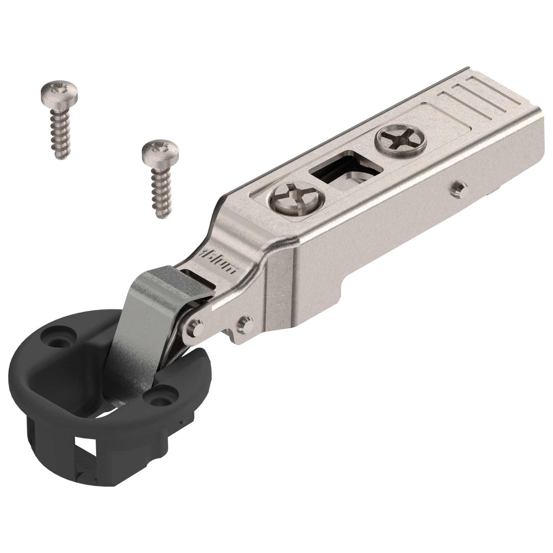 Blum Clip Top Hinge - 94° - Glass Door - Screw-on Boss - Overlay - Sprung - Nickel Plate