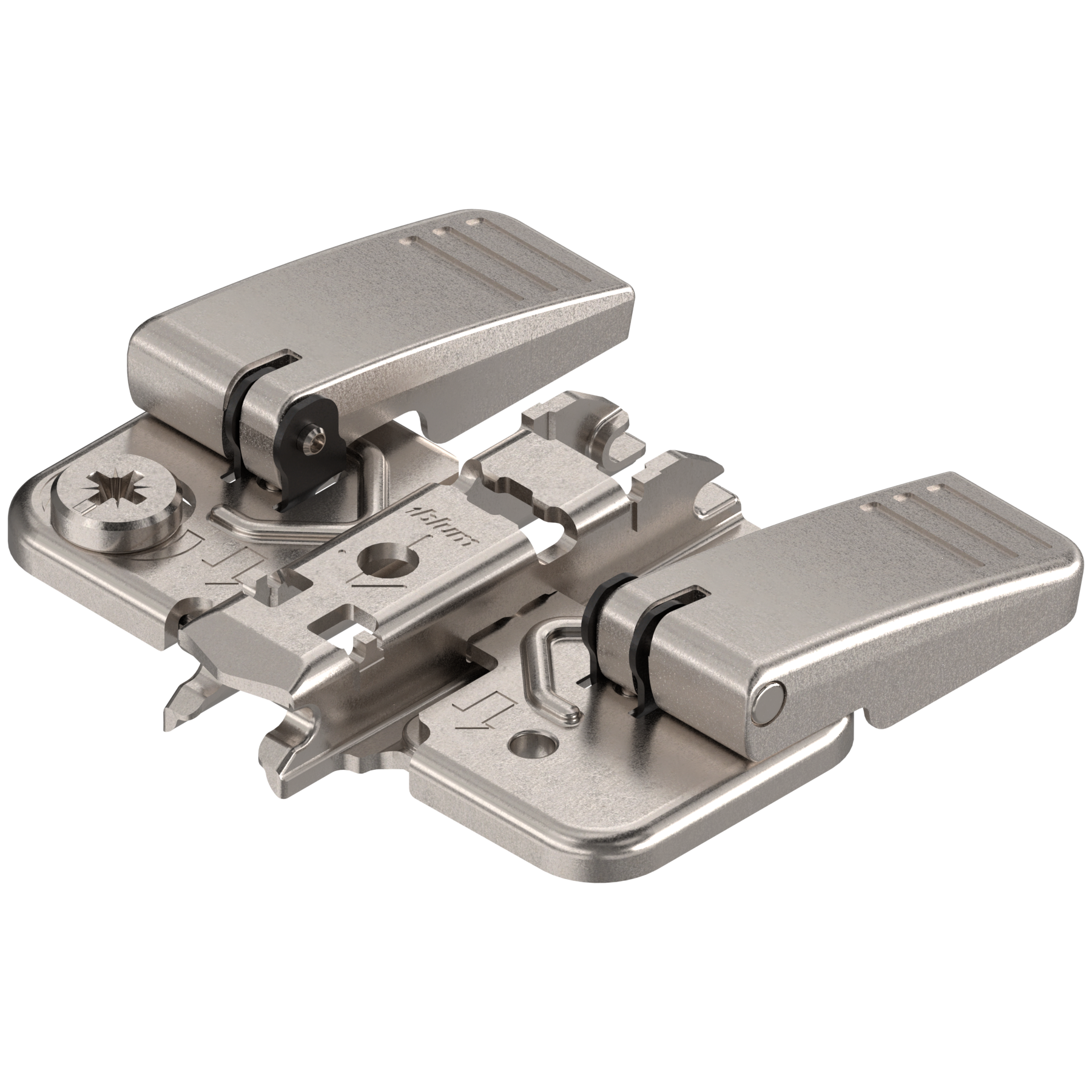 Blum Clip Top Mounting Plate - Cruciform Cam Inserta - Nickel