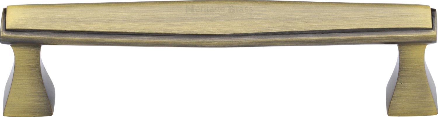 Heritage Brass Cabinet Pull Deco Design 128mm c/c