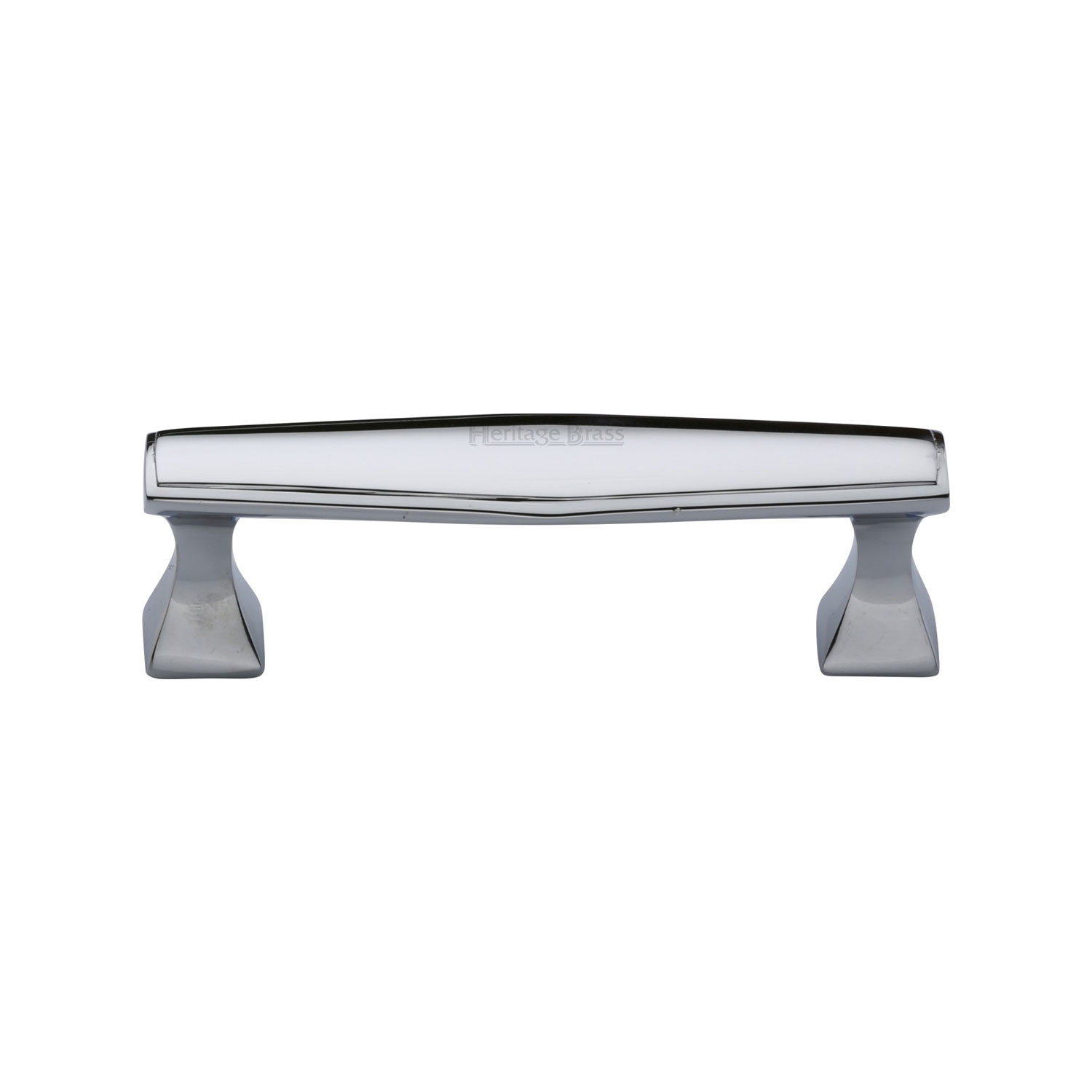Heritage Brass Cabinet Pull Deco Design 96mm c/c