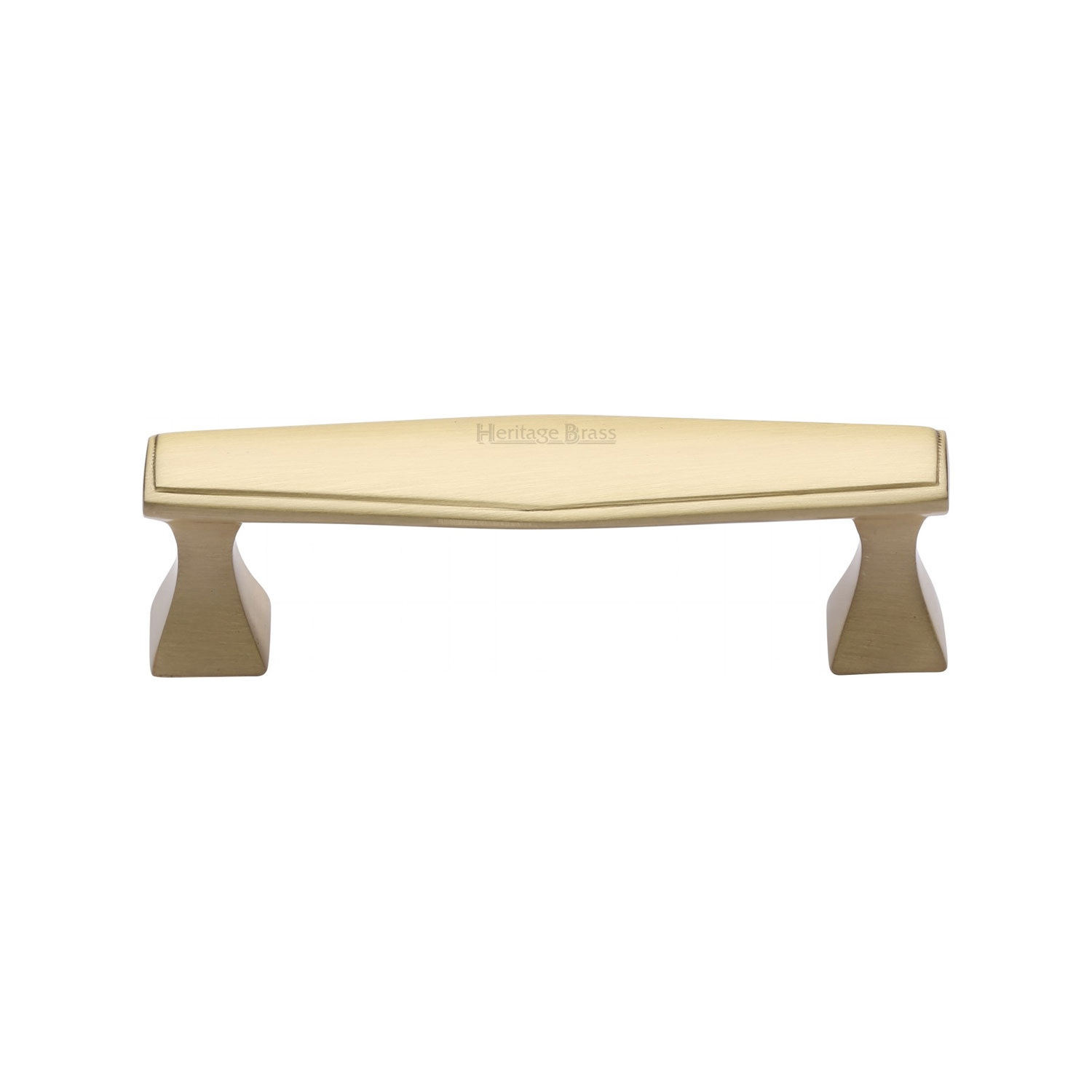 Heritage Brass Cabinet Pull Deco Design 96mm c/c