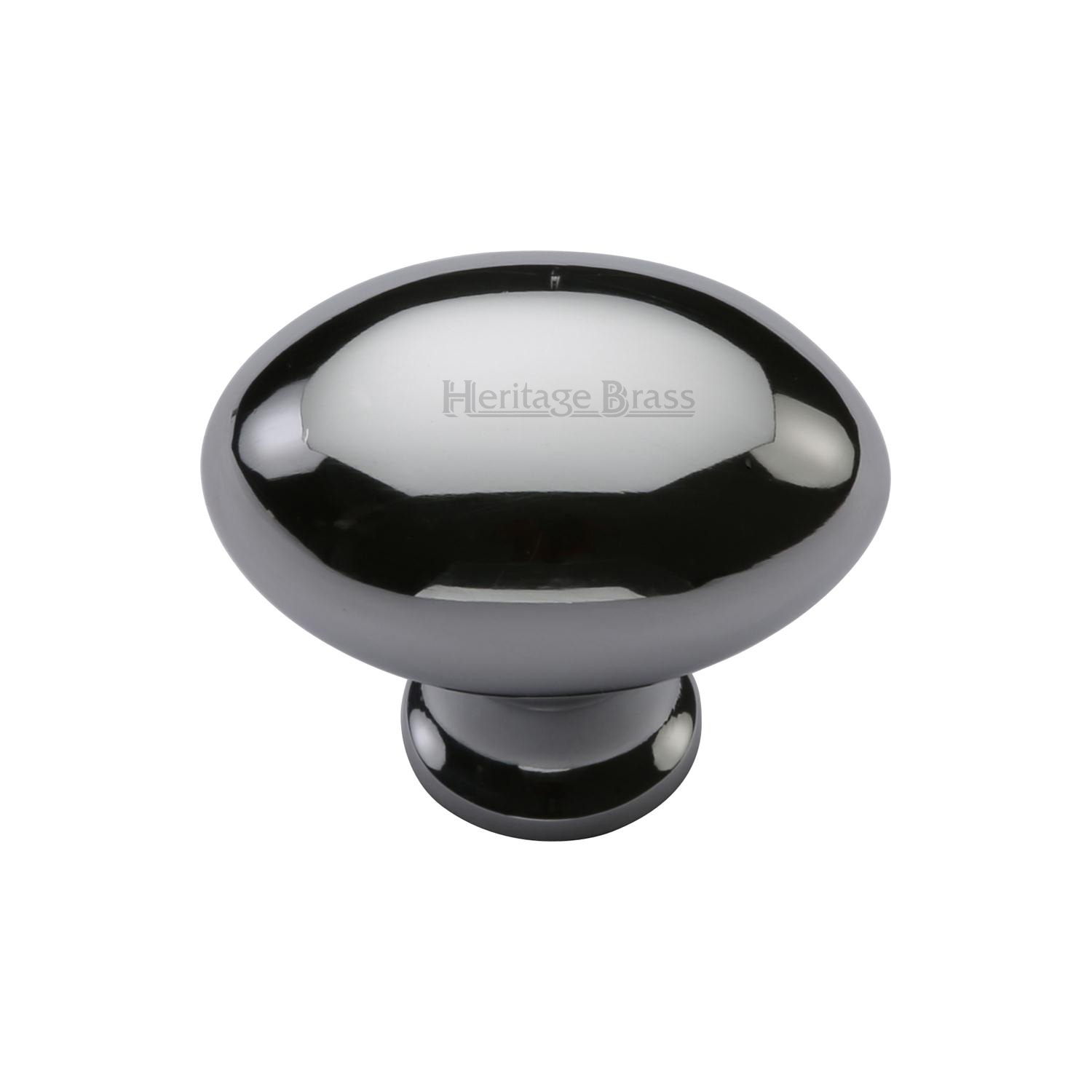 Heritage Brass Cabinet Knob Victorian Oval Design 32mm