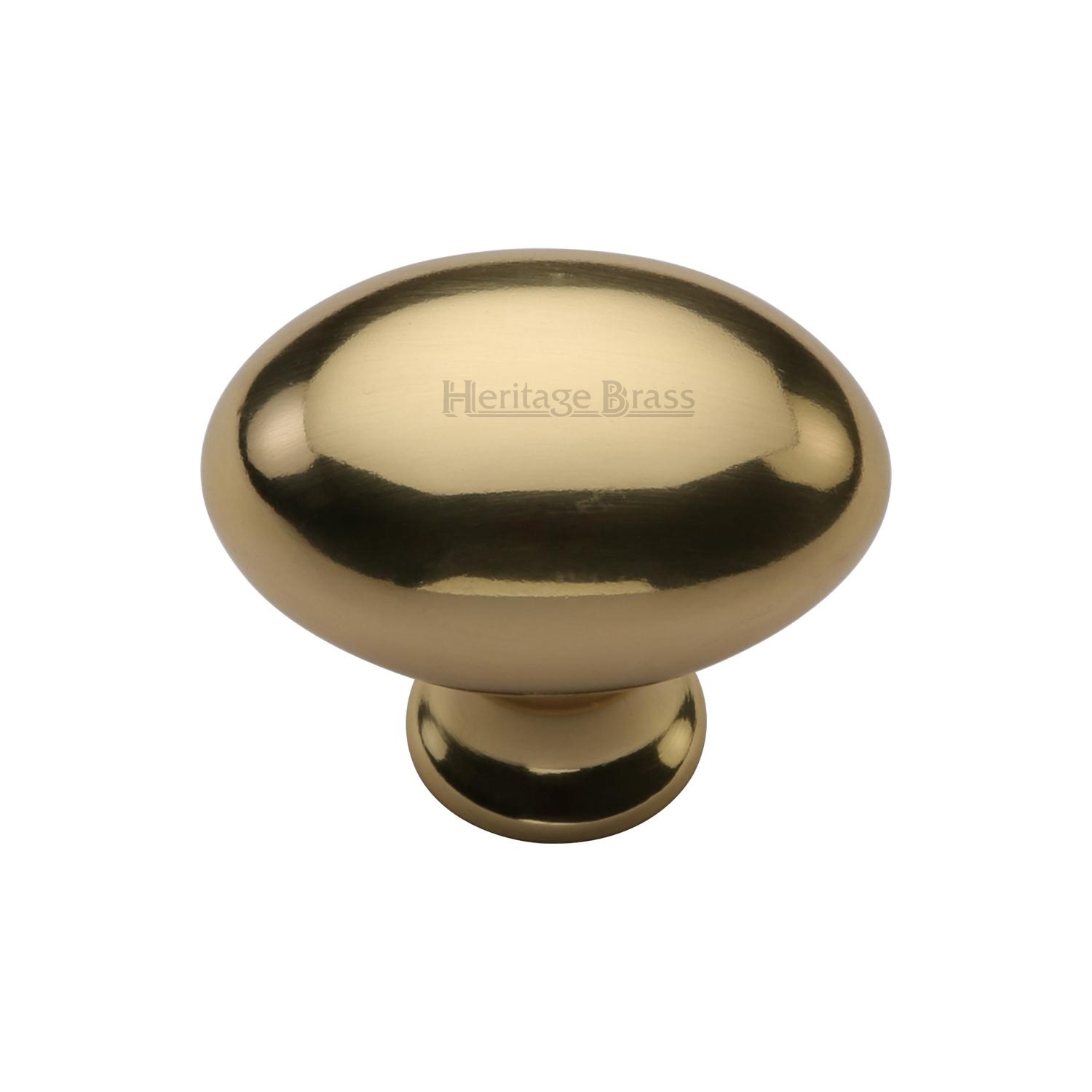 Heritage Brass Cabinet Knob Victorian Oval Design 32mm