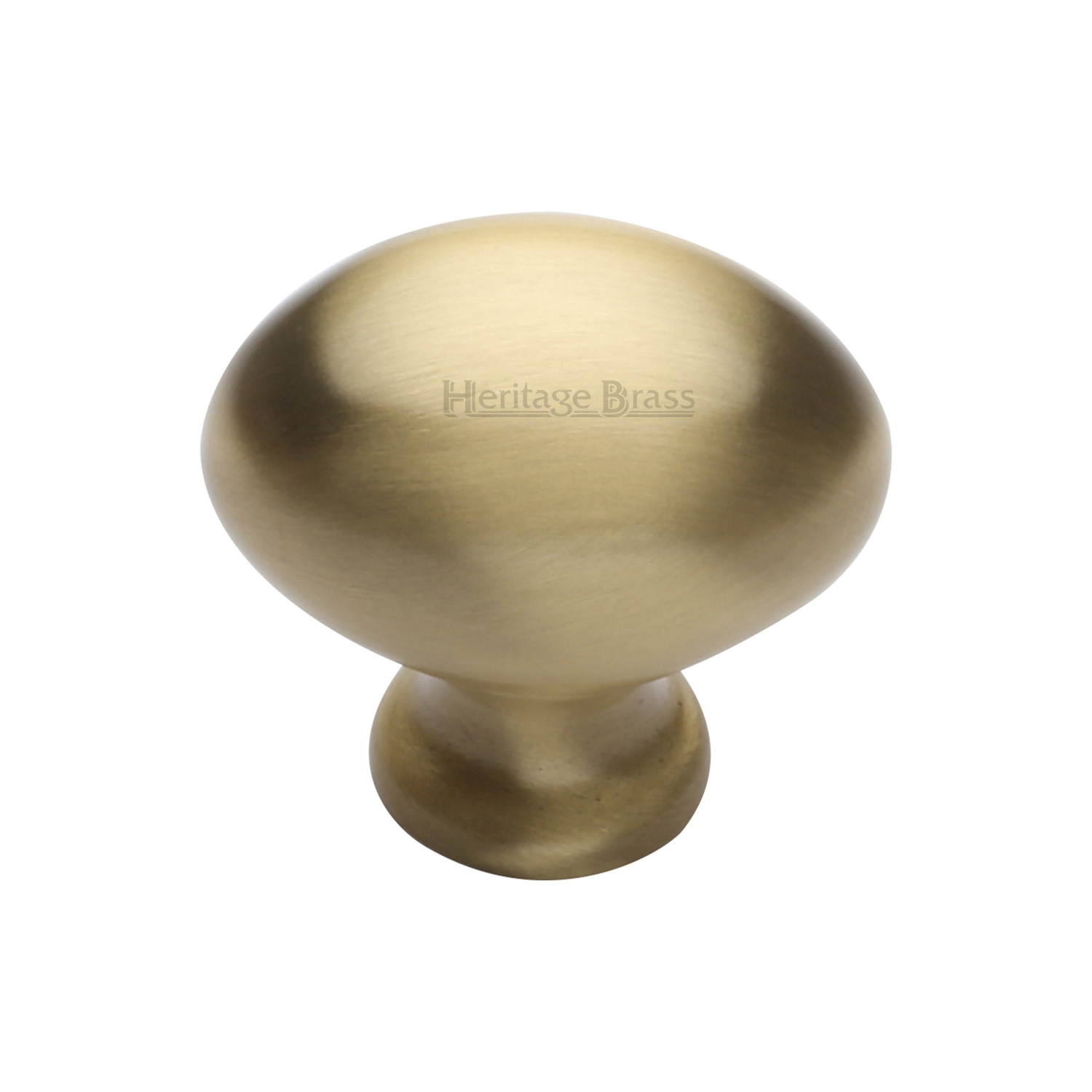 Heritage Brass Cabinet Knob Victorian Oval Design 32mm
