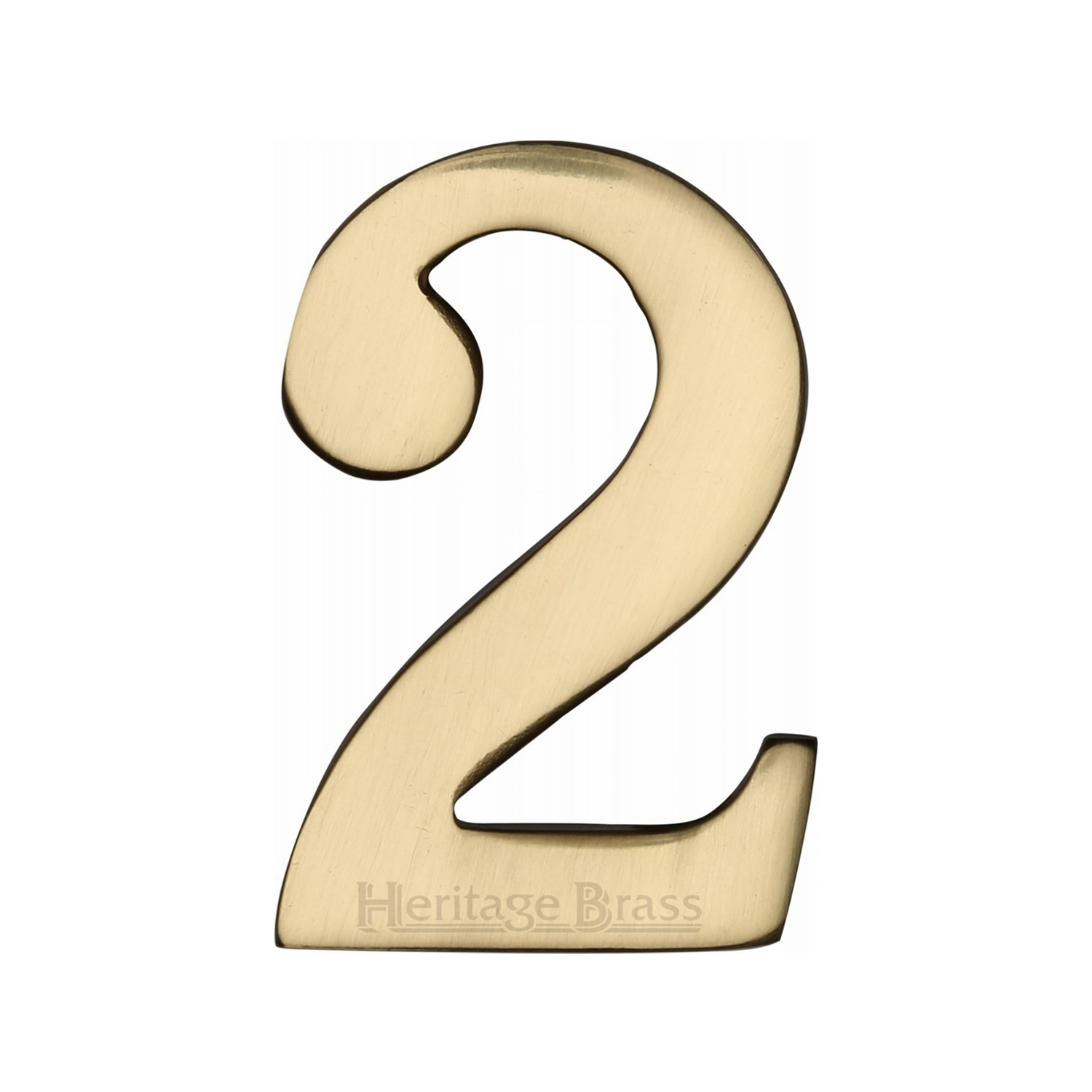 Heritage Brass Numeral 2 Self Adhesive 51mm (2")