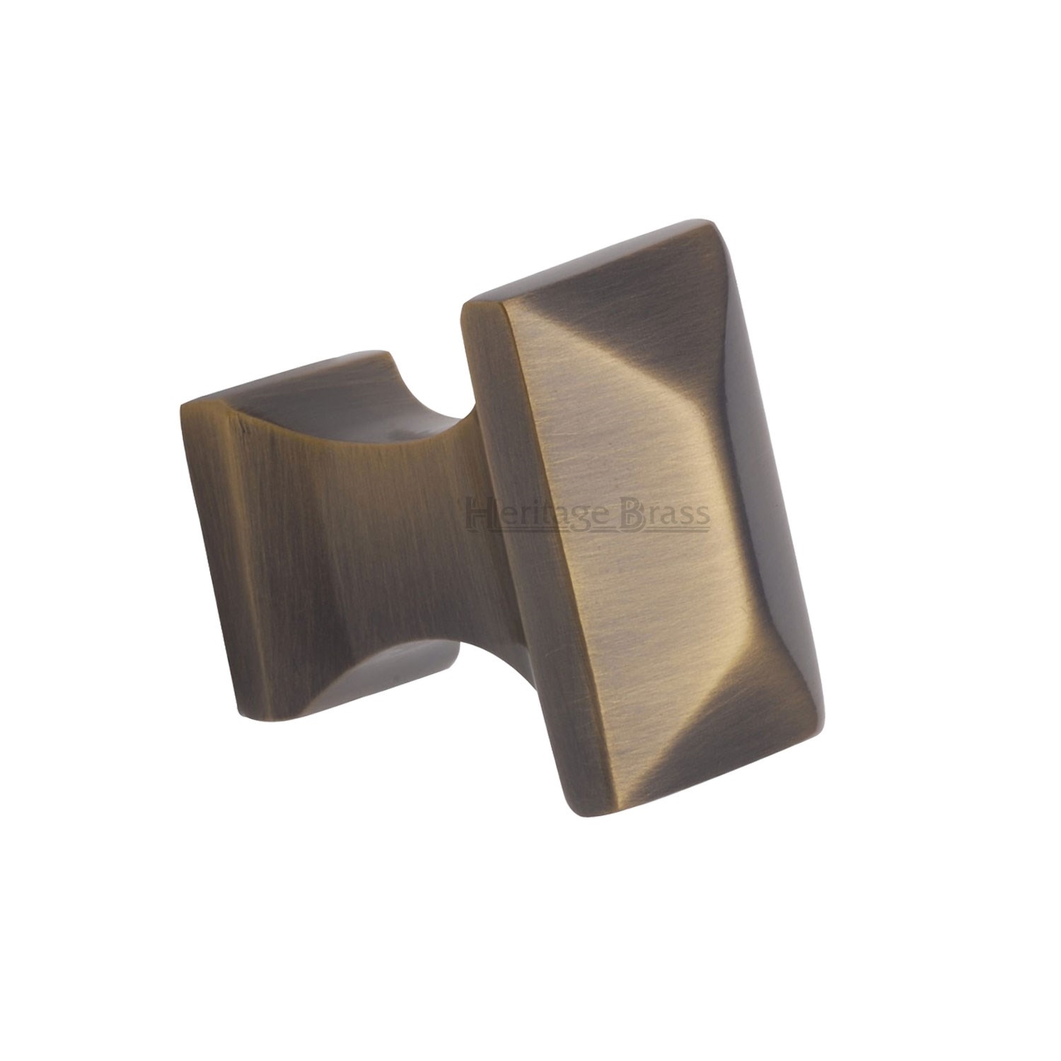 Heritage Brass Cabinet Knob Pyramid Design 35mm