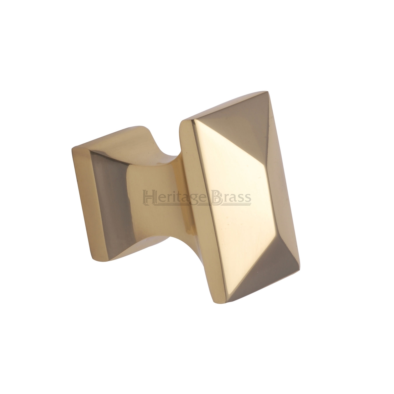 Heritage Brass Cabinet Knob Pyramid Design 35mm