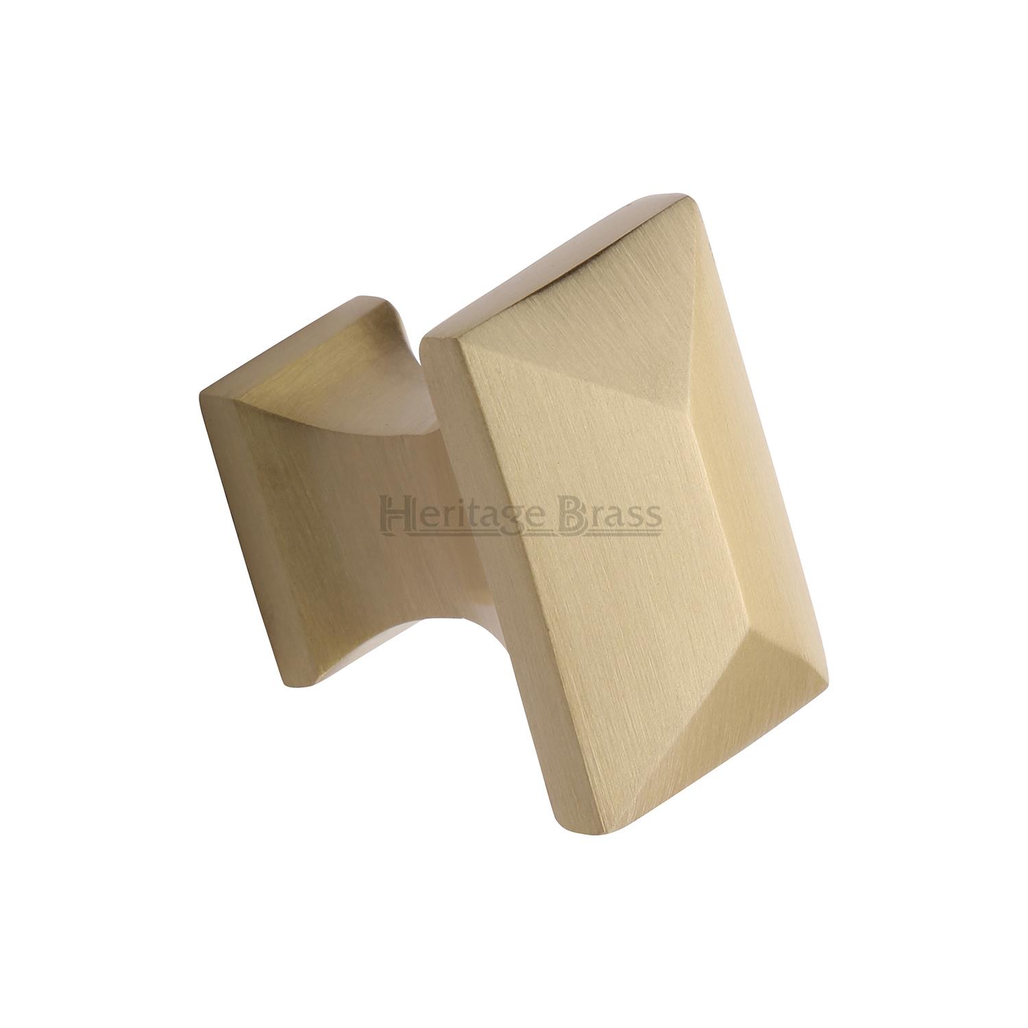 Heritage Brass Cabinet Knob Pyramid Design 35mm