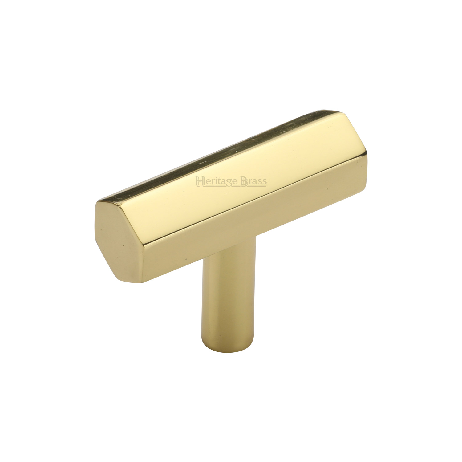 Heritage Brass Cabinet Knob Hexagon Bar Design 41mm