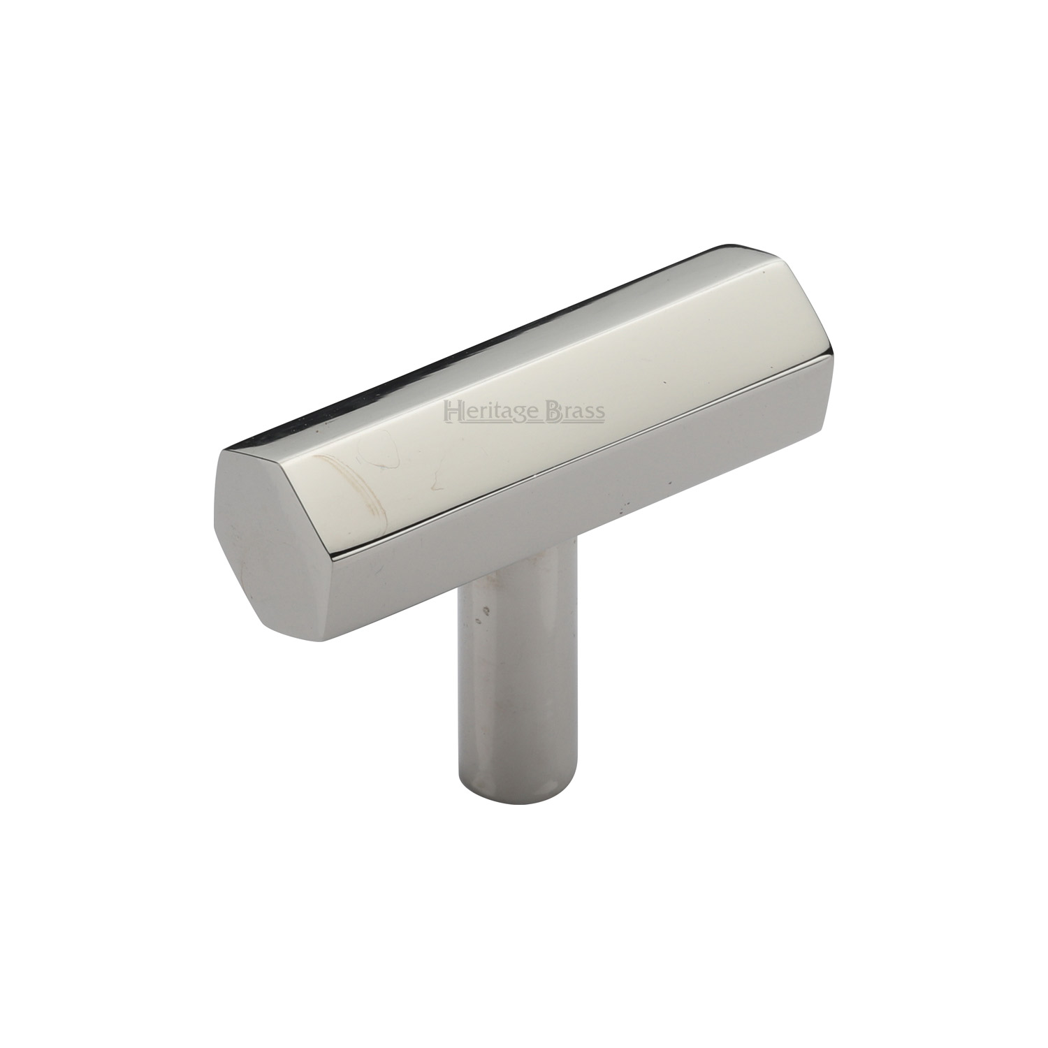 Heritage Brass Cabinet Knob Hexagon Bar Design 41mm
