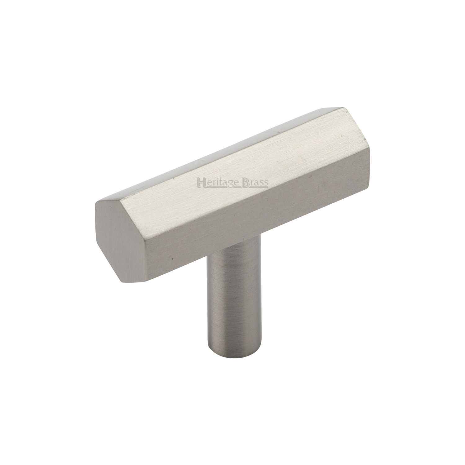 Heritage Brass Cabinet Knob Hexagon Bar Design 41mm