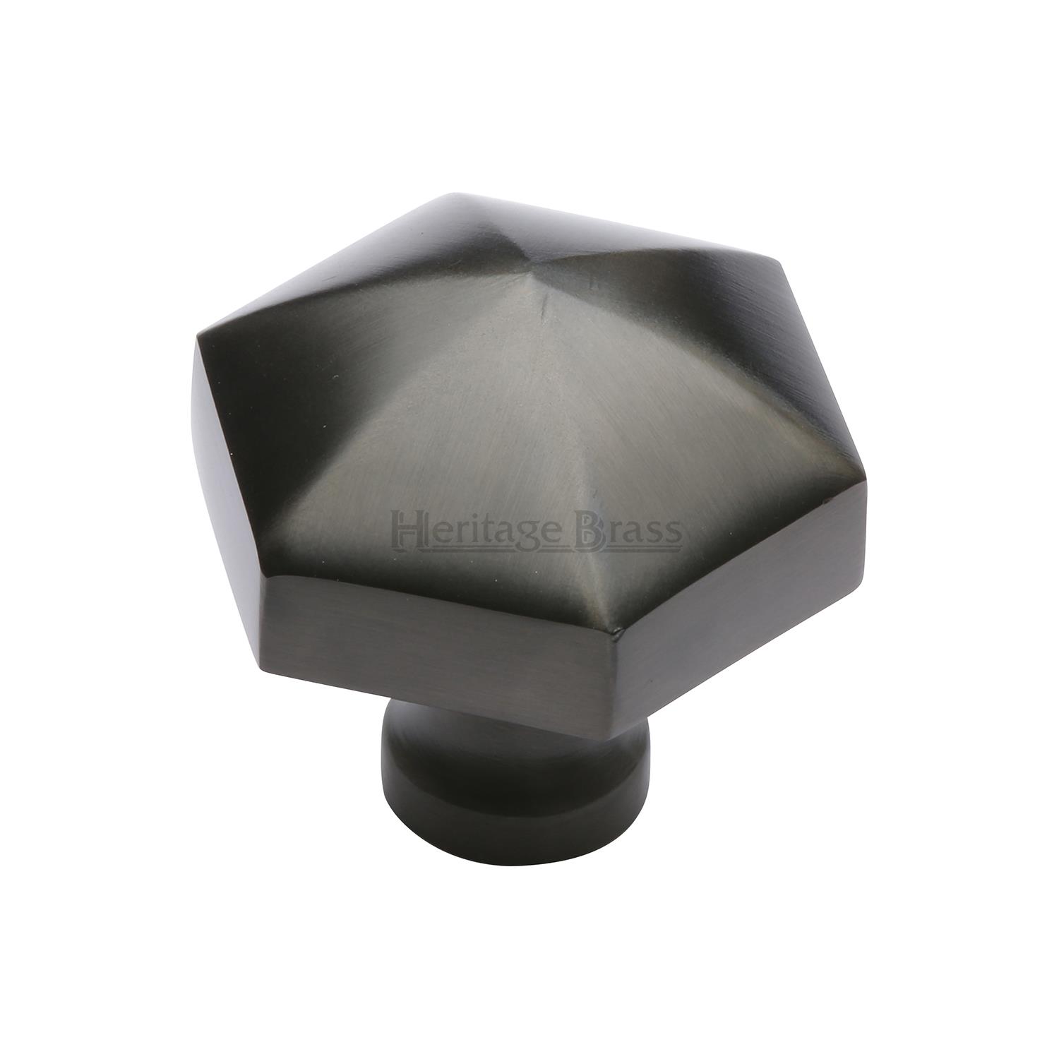 Heritage Brass Cabinet Knob Classic Hexagon Design 32mm