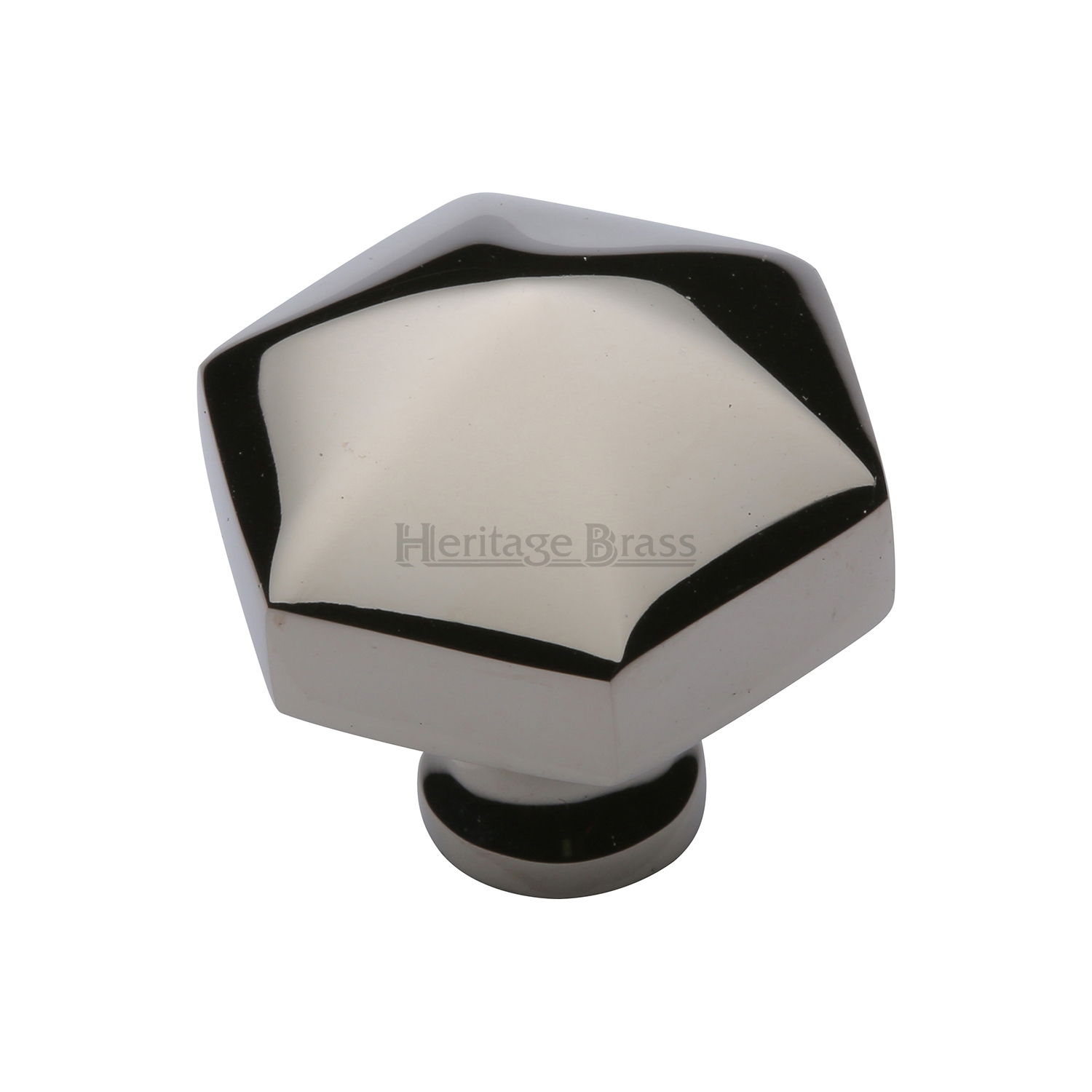 Heritage Brass Cabinet Knob Classic Hexagon Design 32mm