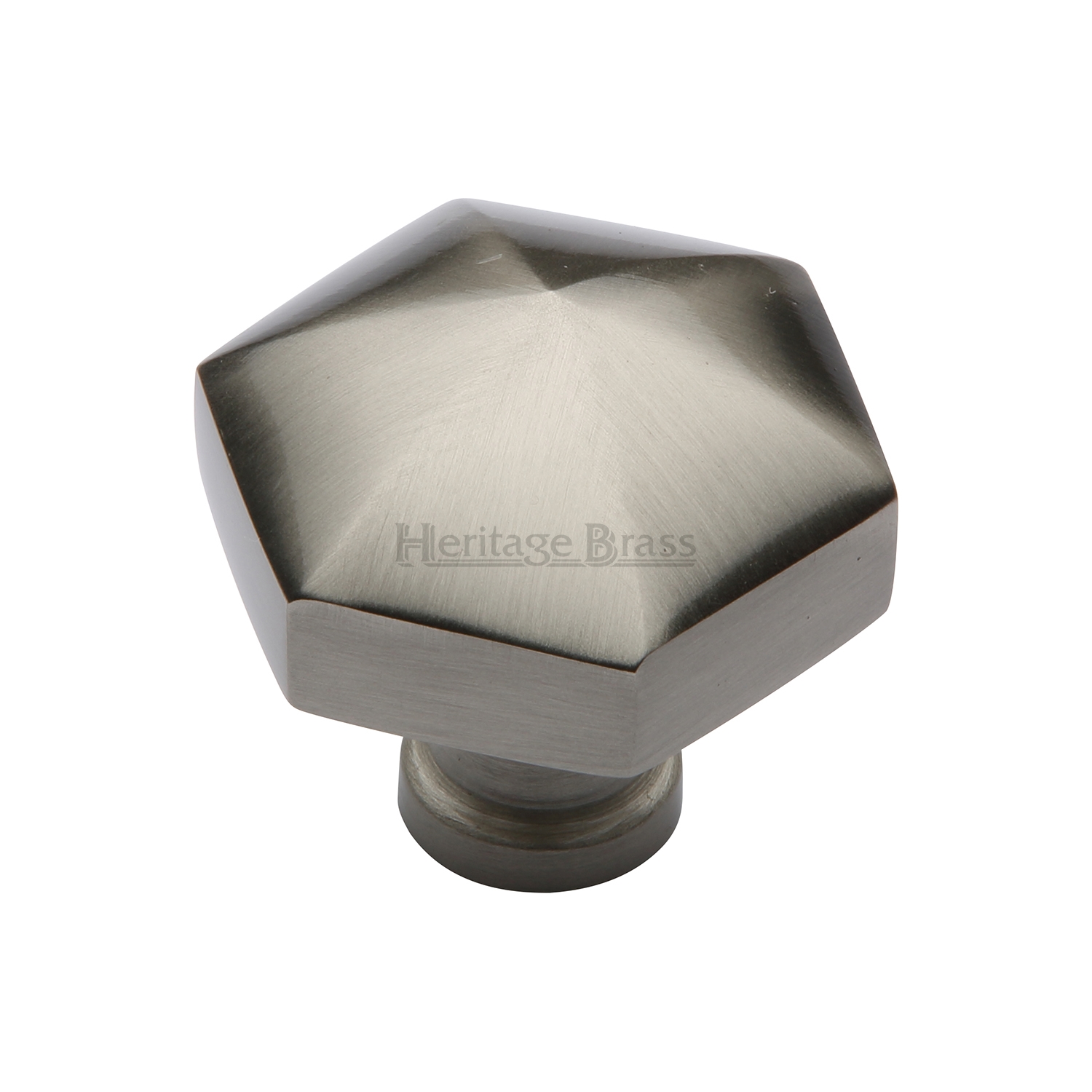 Heritage Brass Cabinet Knob Classic Hexagon Design 32mm