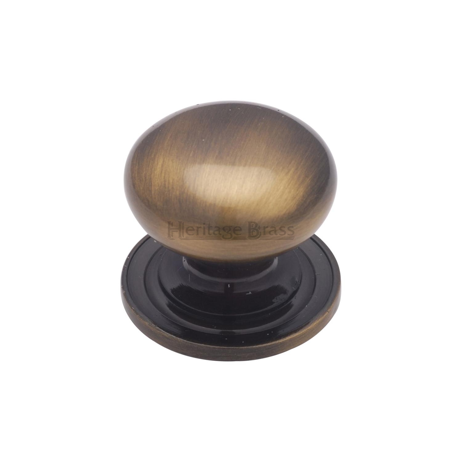Heritage Brass Cabinet Knob Victorian Round Design with Base 25mm