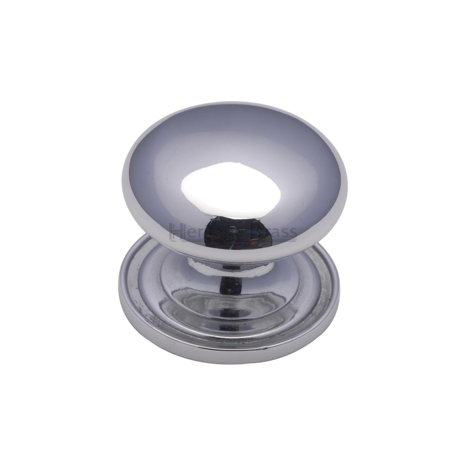 Heritage Brass Cabinet Knob Victorian Round Design with Base 25mm